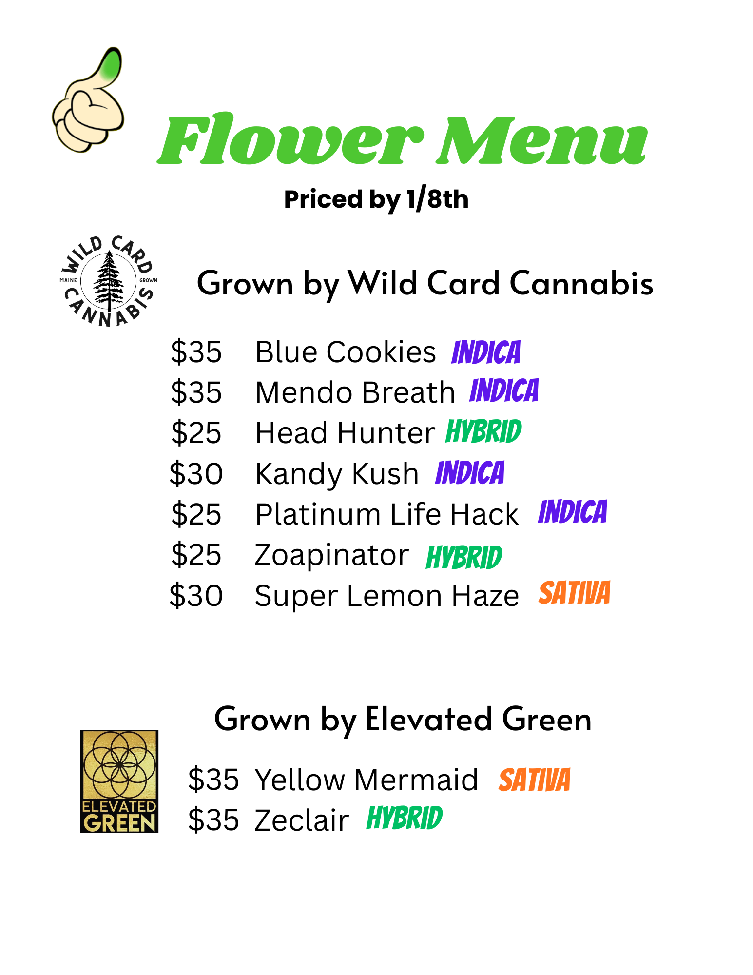 Online Menu | Dispensary Maine — Your Green Thumb Caregivers