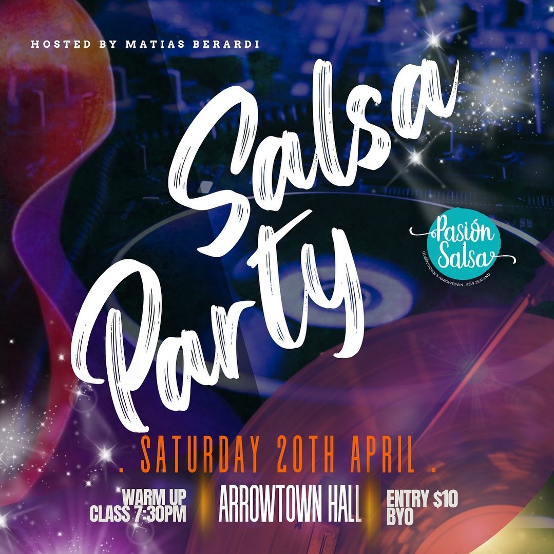 ✨THIS SATURDAY ✨

Let&rsquo;s beat this cold weather with a salsa party!

💥 Saturday 20th April
💥 Arrowtown Hall
💥 Warm up class from 7:30pm
💥 BYO
💥 $10 entry
💥 Tunes by @matias.br9