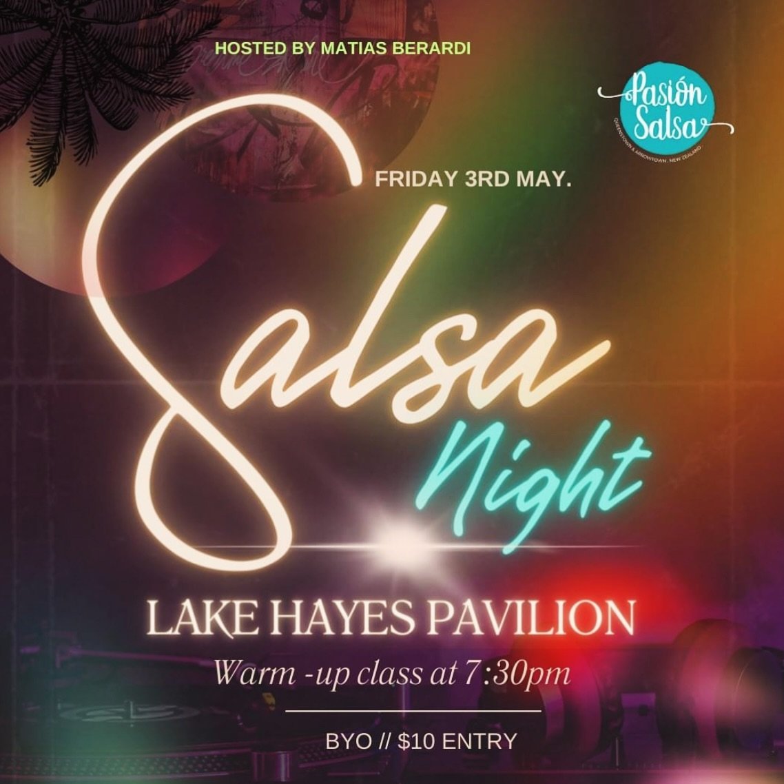 ✨ FRIDAY 5TH MAY✨

✨ LAKE HAYES PAVILION
✨ WARM UP CLASS FROM 7:30PM 
✨ BYO
✨ $10 ENTRY 
✨ Tunes by @matias.br9