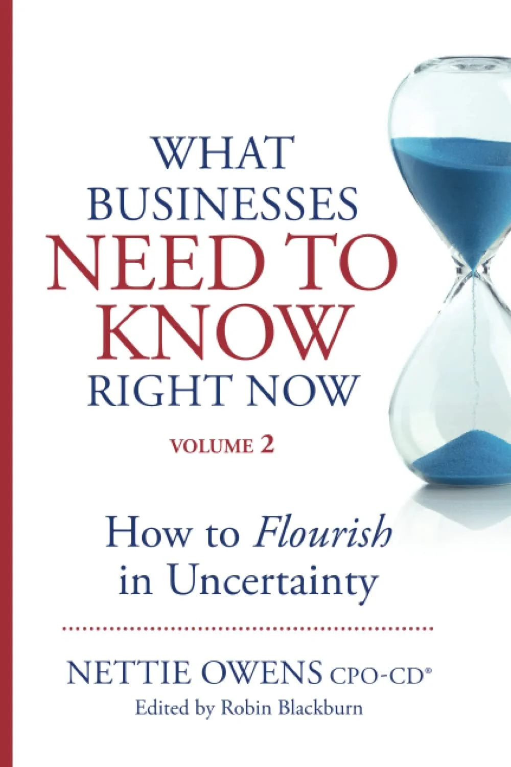 Book cover of "What businesses need to know right now" by Nettie Owens. Line and copy editing services provided by Dakota for this non fiction business book.
