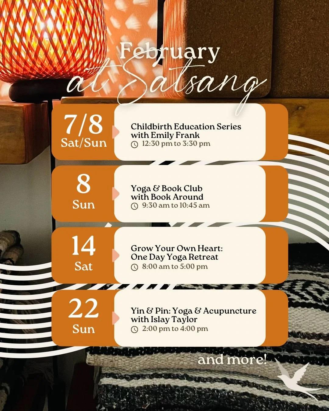 Somehow, February is upon us &mdash; and the winter slog continues. The good news is that our teachers, neighbors, and friends have prepared an incredible slate of events for you.

Visit the link in our bio to sign up! And, as always, dm us with any 