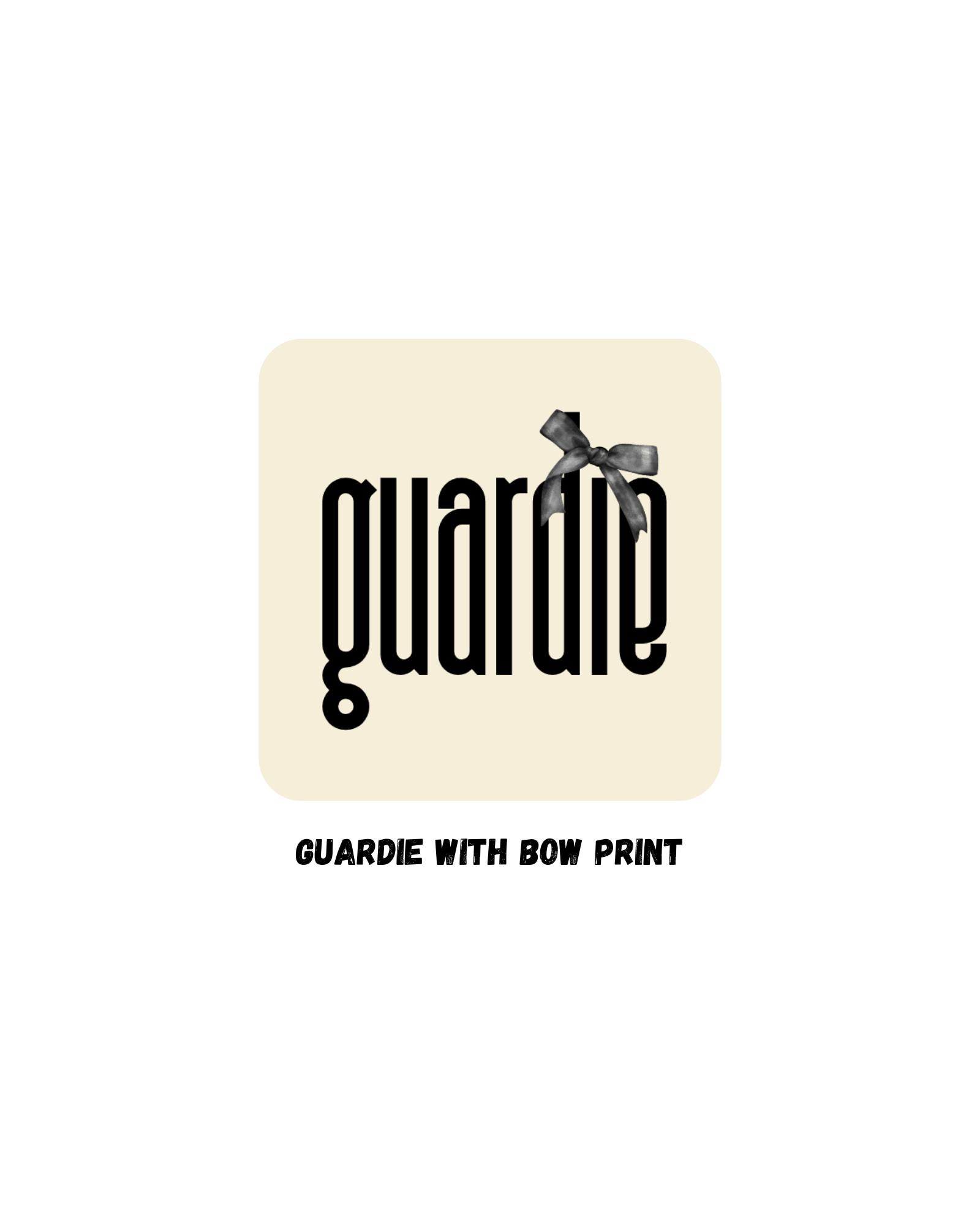Guardie with Bow Print- Cream Jewelry Box