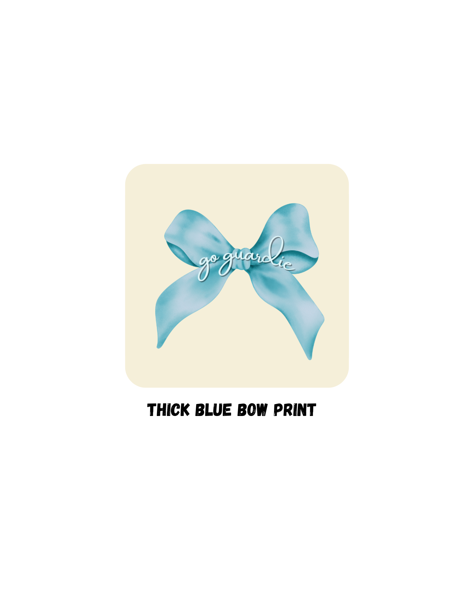 Thick Blue Bow Print- Cream Jewelry Box