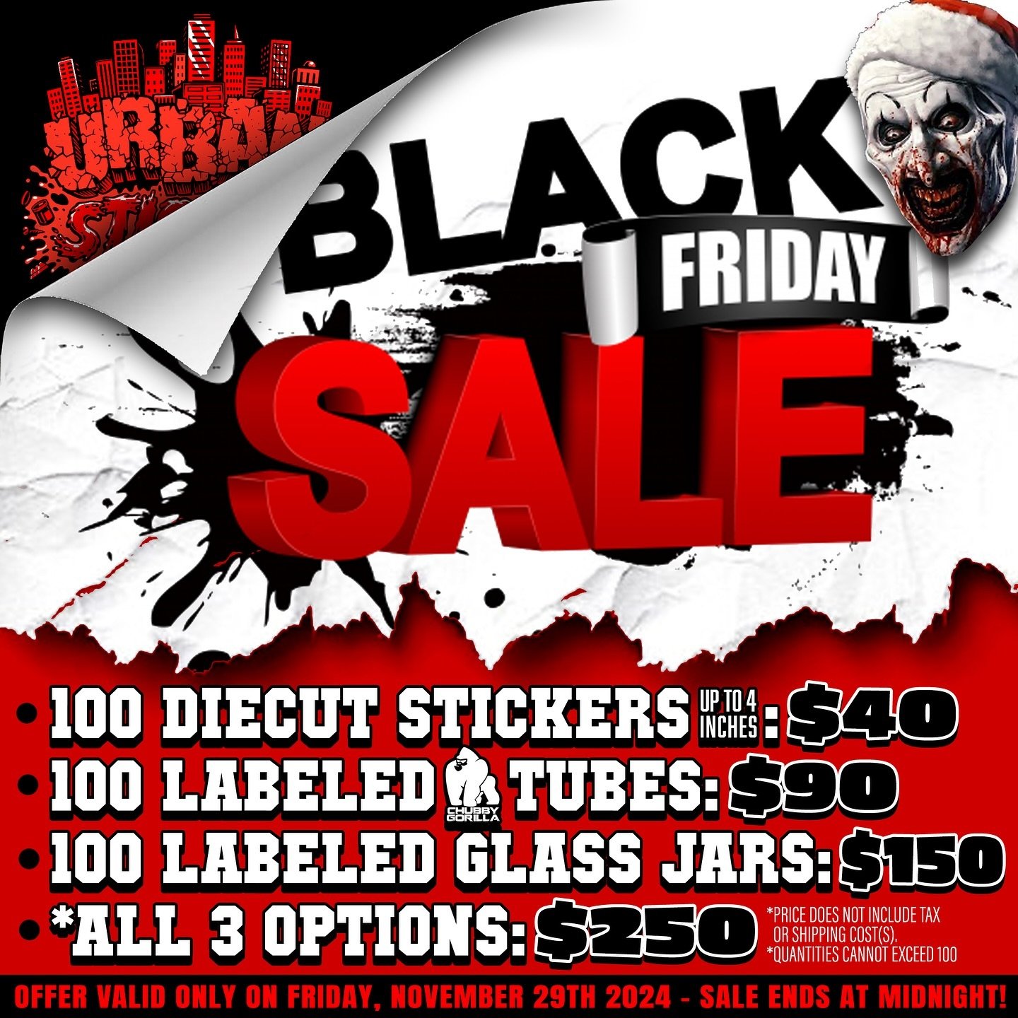 🚨‼️🚨‼️🚨‼️🚨‼️🚨‼️🚨

#urbansticker #blackfriday #sale #onsale #blackfridaysale #blackfridaysales #blackfridaydeals #blackfridaydeal #blackfridayshopping #blackfriday2024 #bigsale #hugesale #stickers #diecuts #customstickers #chubbygorilla #tubes #