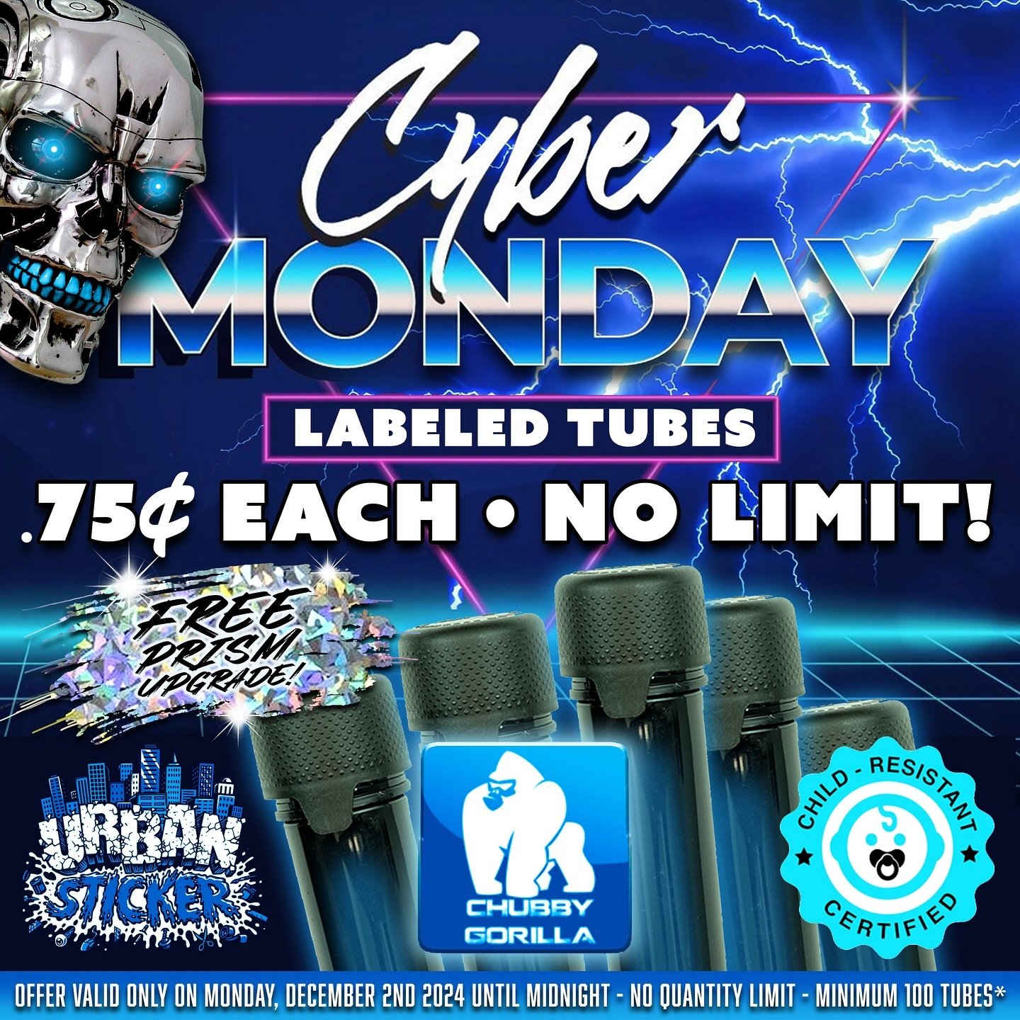 🔥💨💨💨💨💨💨💨

#urbansticker #cyber #monday #sales #sale #chubbygorilla #terminator #tubes #cybermonday #cybermondaysale #cybermonday2024 #specialsale #cyborg #printshop #childsafe #childproof #customlabels #prism #holographic #nolimit #415 #sanfr