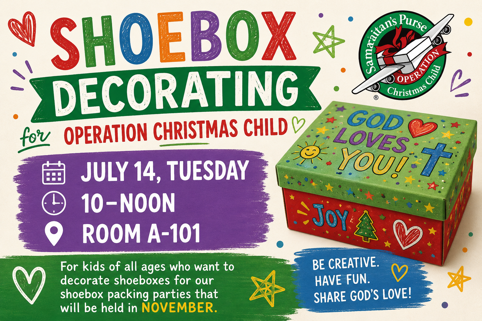 Kids Shoebox Decorating Party!