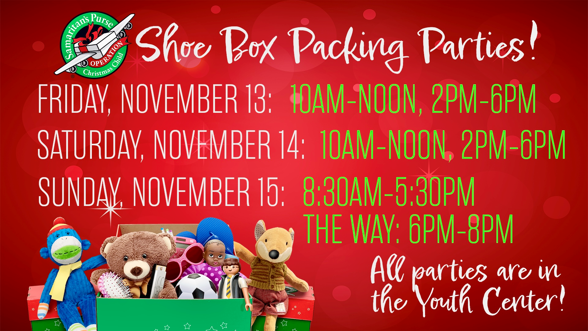 Operation Christmas Child Packing Parties