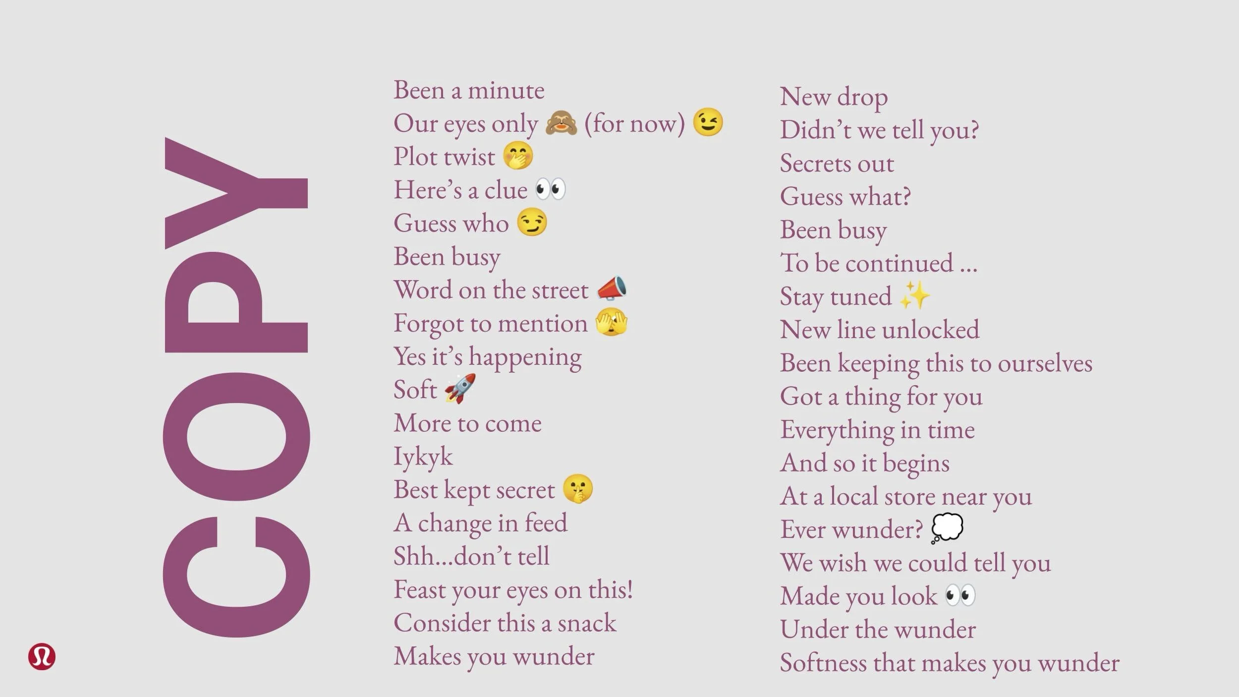 Copywriting sample in collaboration with Grace Newlin