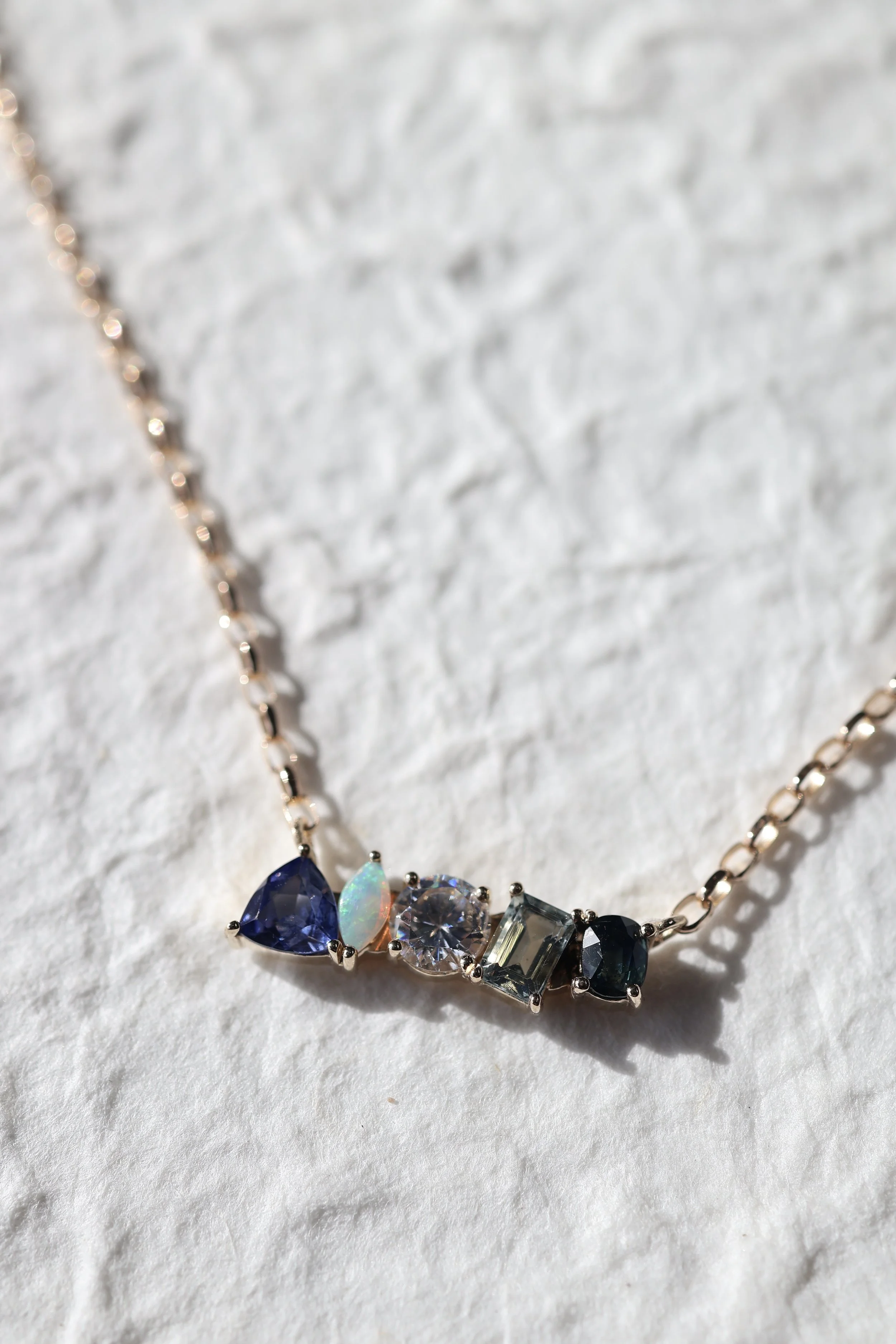 9ct Yellow Gold Necklace with Gemstone Pendant