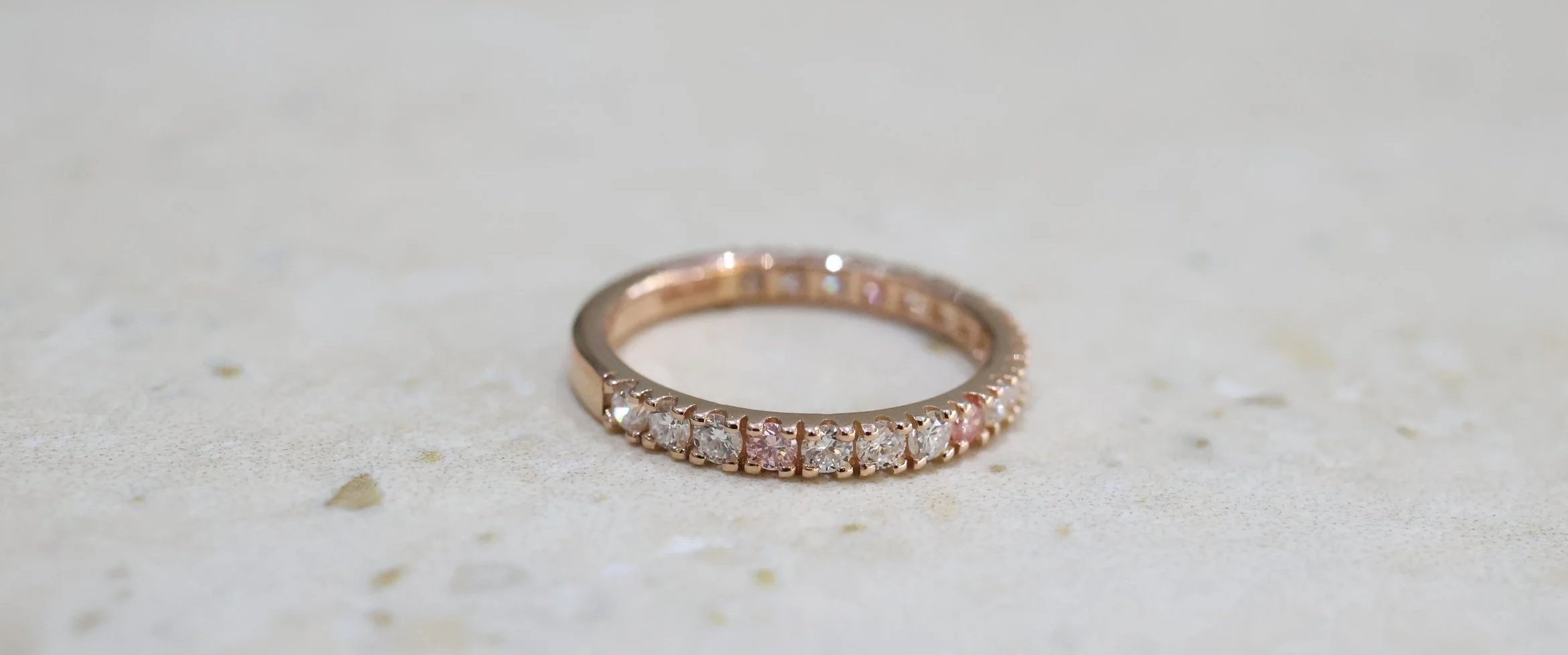 18ct Rose Gold Pink & White Lab-Grown Diamond Eternity Ring