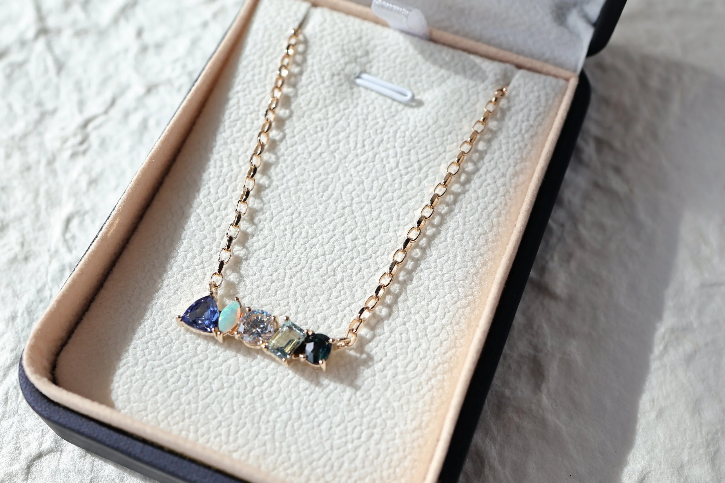 9ct Yellow Gold Necklace with Gemstone Pendant