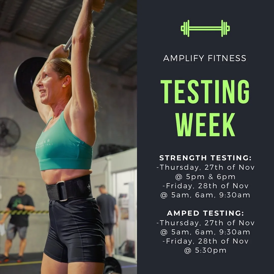 TESTING WEEK is BACK next week at Amplify ⭐️
Our STRENGTH TESTING and our AMPED TESTING sessions are BACK 🙌🏼 And this will be our FINAL TESTING OF 2025 🏋🏽&zwj;♀️💦
9 Weeks ago we tested 3 new Lifts + a new Conditioning Session; So we are PUMPED t