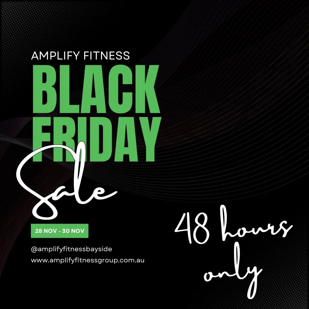 🚨 AMPLIFY&rsquo;S BLACK FRIDAY SALE IS ON NEXT WEEK!!!!! 🚨
48 Hours Only ⏰
From Friday the 28th of November - Until Sunday the 30th of November 🙌🏼
✔️ Amplify Merch
✔️ All Amplify Services
✔️ Amplify Memberships &amp; Class Packs
All with EPIC Dis