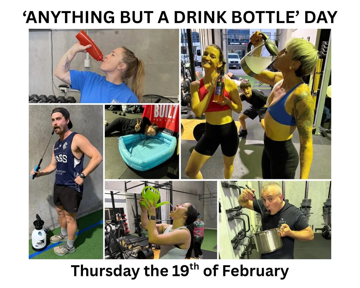 It&rsquo;s time to get creative and have some fun, with Amplify&rsquo;s &lsquo;ANYTHING BUT A DRINK BOTTLE DAY&rsquo; 🍼🍾🧋🧉🥣
Next Thursday the 19th of February, at any of our morning or afternoon classes, come along with ANYTHING BUT A DRINK BOTT