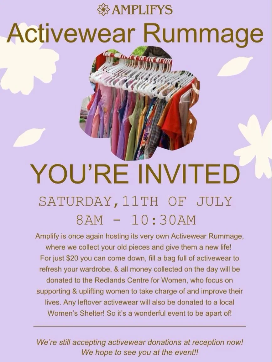 We have been posting about this for a little while now, but if you haven&rsquo;t heard - Amplify Fitness is hosting its very own ACTIVEWEAR CHARITY RUMMAGE 💜💜
We are accepting donations NOW of tights, crops, shirts, shorts &amp; accessories to re-h