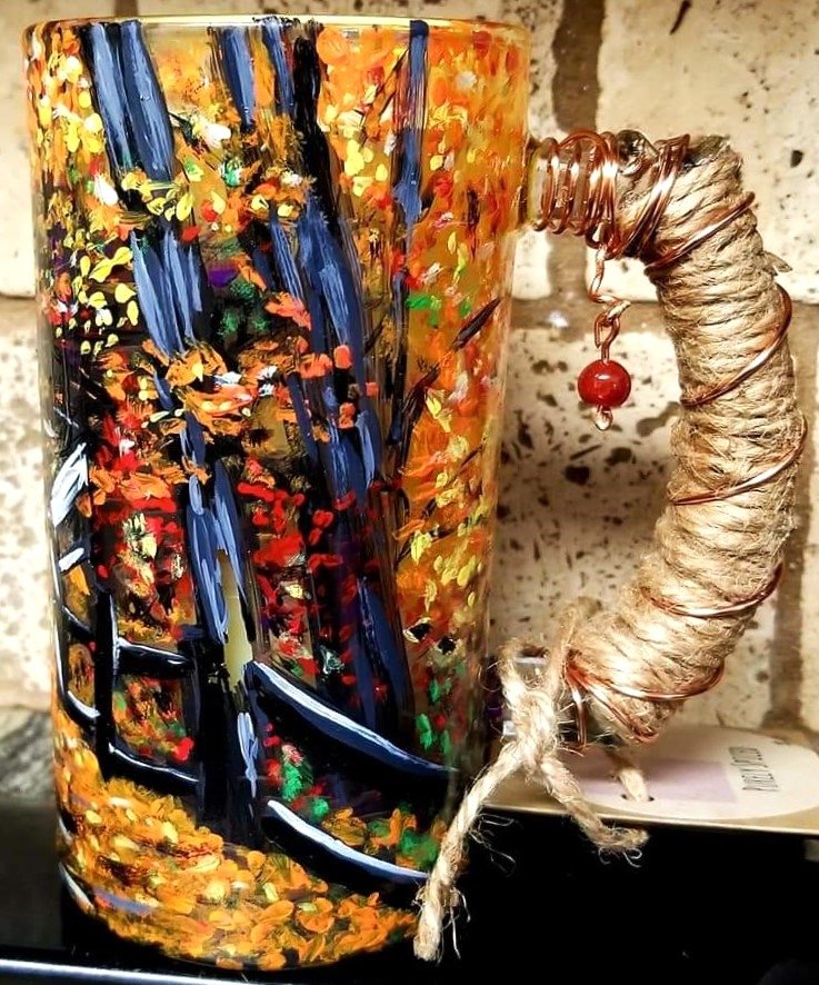 Painted Glass: Beer Mug