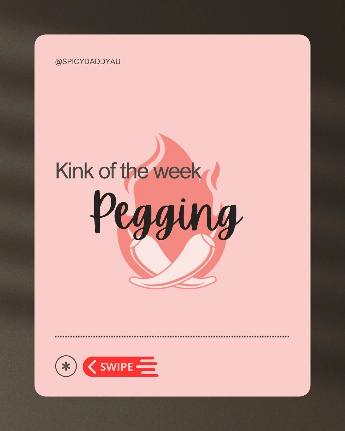 Kink of the week - Pegging 🍆🍑

This word was first used by sex columnist @dansavage in the early 2000s after running a compatition to come up with a word for this. &ldquo;pegging&rdquo; originally referred to a woman using a strap-on dildo to anall