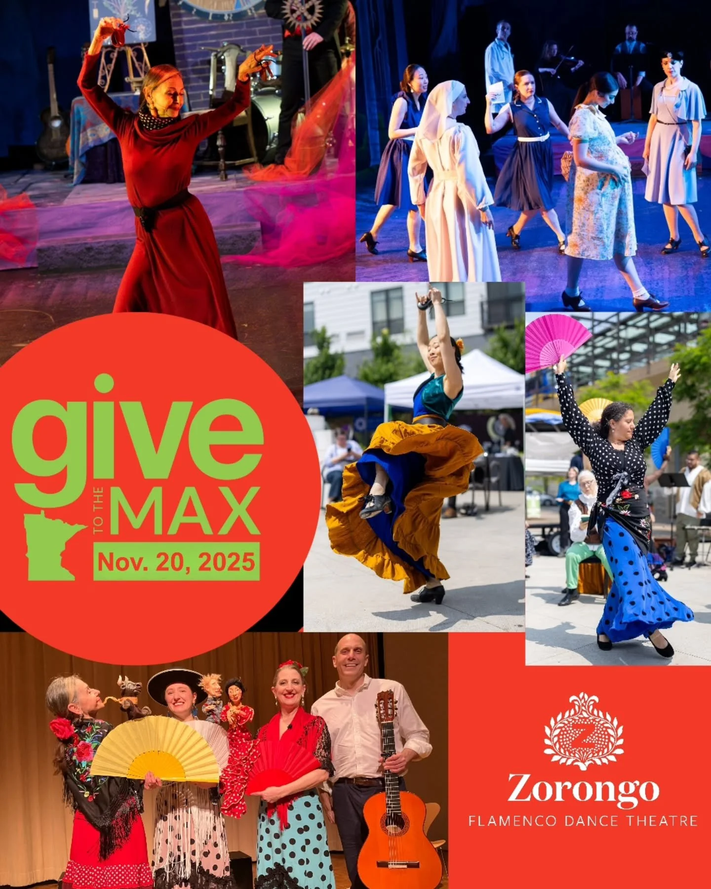 𝐒𝐮𝐩𝐩𝐨𝐫𝐭 𝐙𝐨𝐫𝐨𝐧𝐠𝐨 𝐅𝐥𝐚𝐦𝐞𝐧𝐜𝐨 𝐨𝐧 𝐆𝐢𝐯𝐞 𝐭𝐨 𝐭𝐡𝐞 𝐌𝐚𝐱 𝐃𝐚𝐲, 𝐍𝐨𝐯. 𝟐𝟎!⁣
⁣
For over 40 years, Zorongo Flamenco Dance Theatre &amp; School has shared the beauty and power of flamenco through performances, education, and c