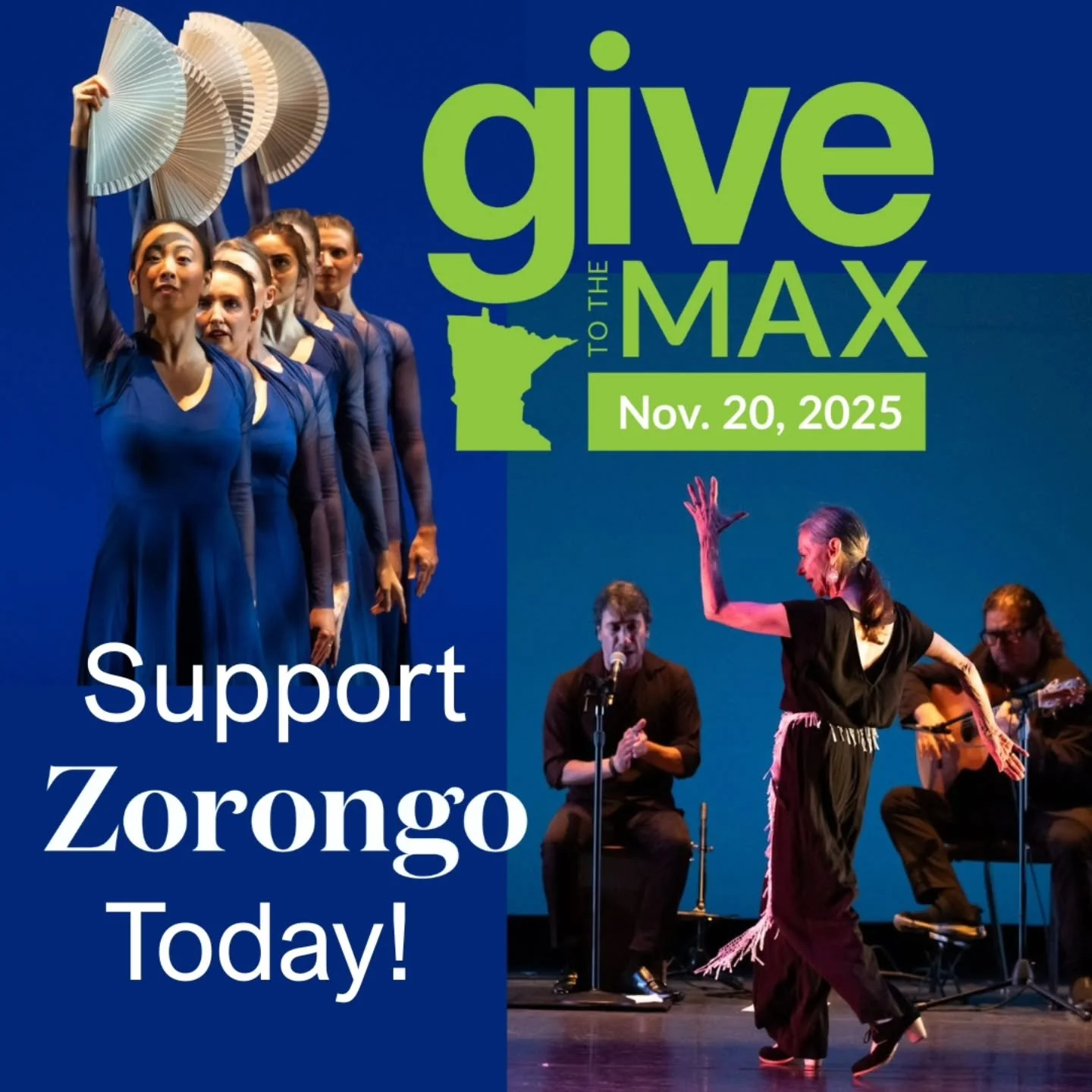 Today is the day! Minnesota&rsquo;s most important day for giving back. This Give to the Max Day, we ask you directly: please consider making a donation today!

Your gift supports:
💃 Accessible flamenco classes for students of all levels
🎭 Communit