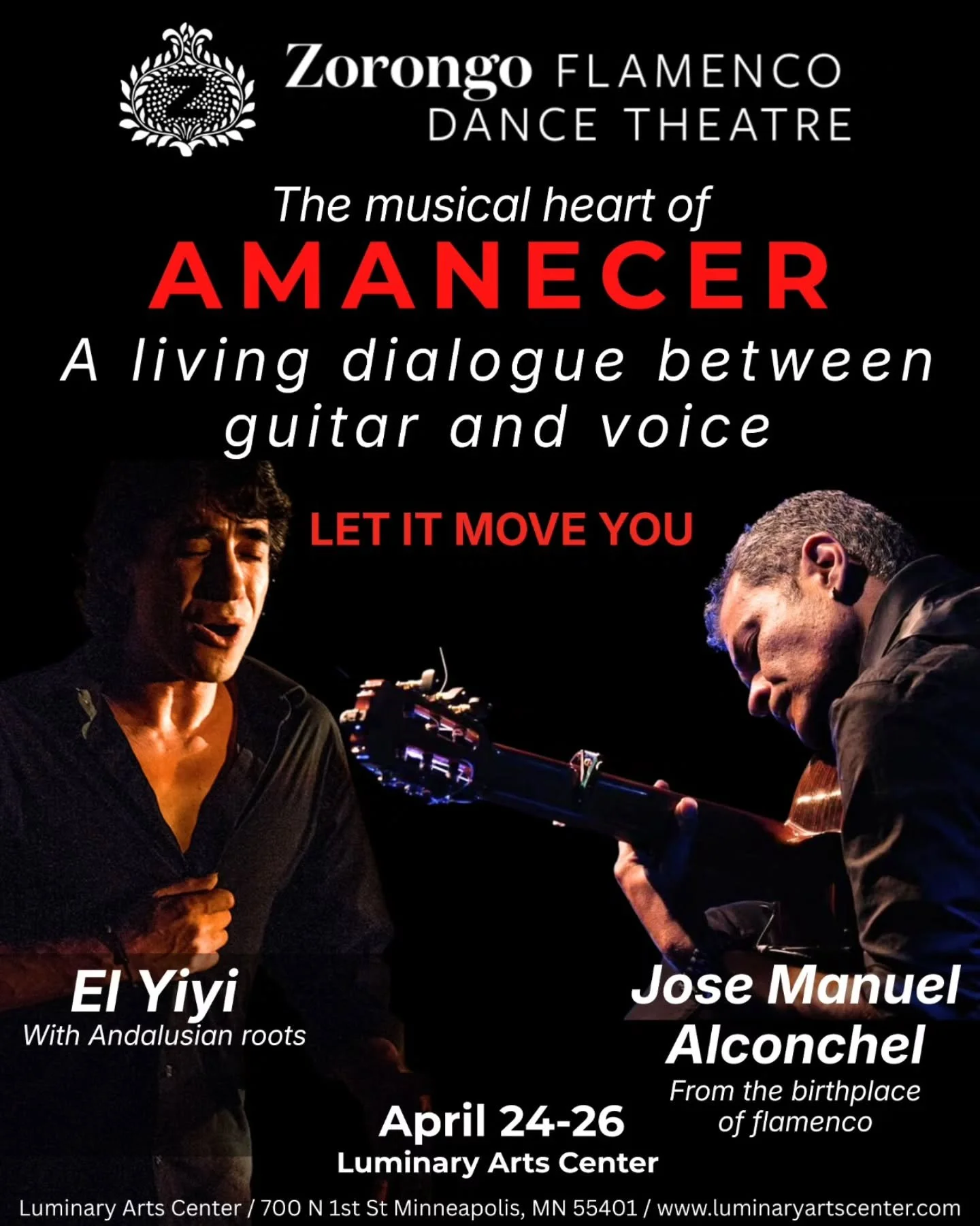 Let it move you!
Rooted in tradition. Alive in the moment.

Get your tickets: https://my.luminaryartscenter.com/3177

April 24&ndash;26 | Luminary Arts Center