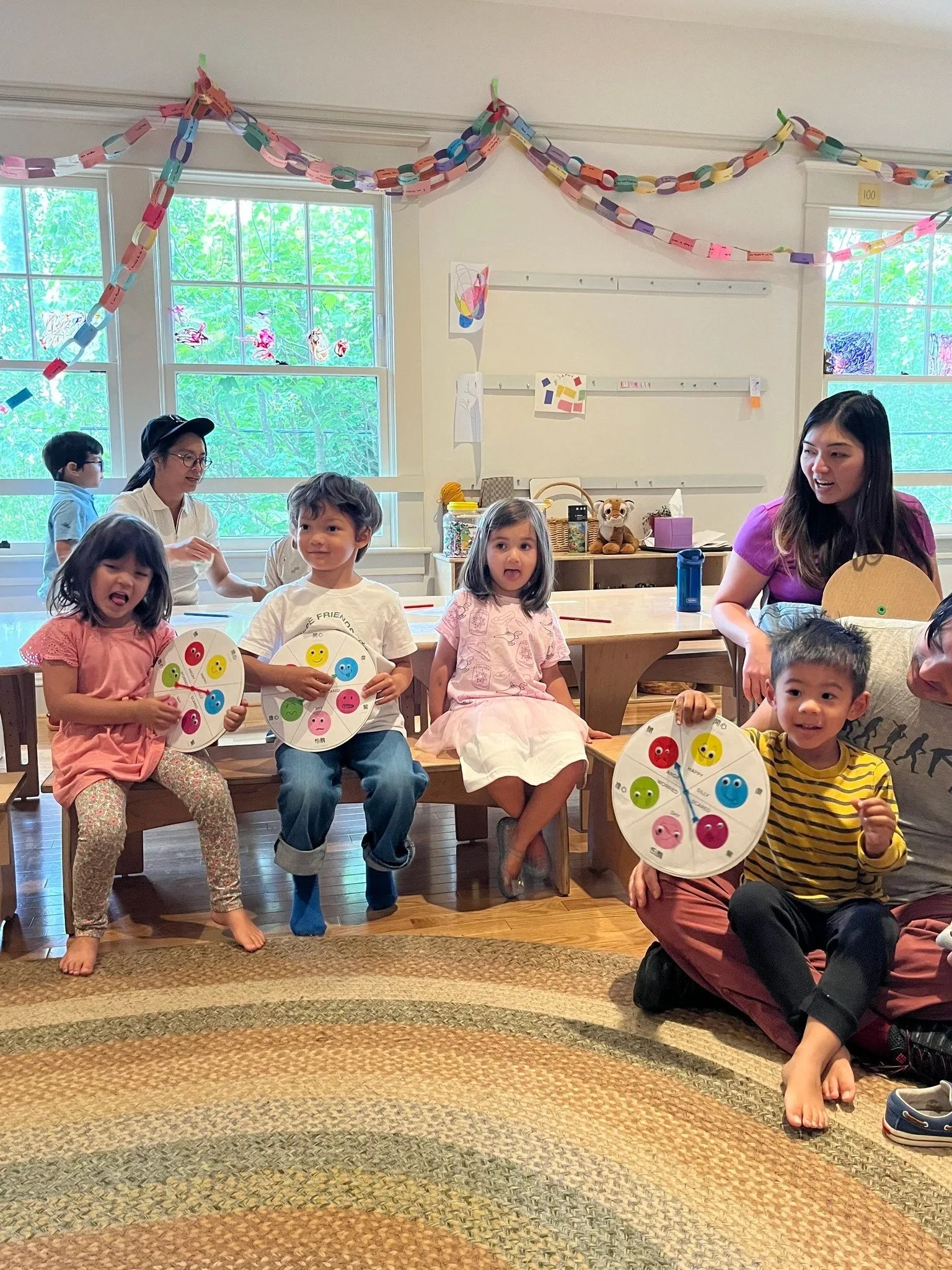 We teach Pre-K curriculum through storytelling, singing, games, worksheets, crafts, and play.
