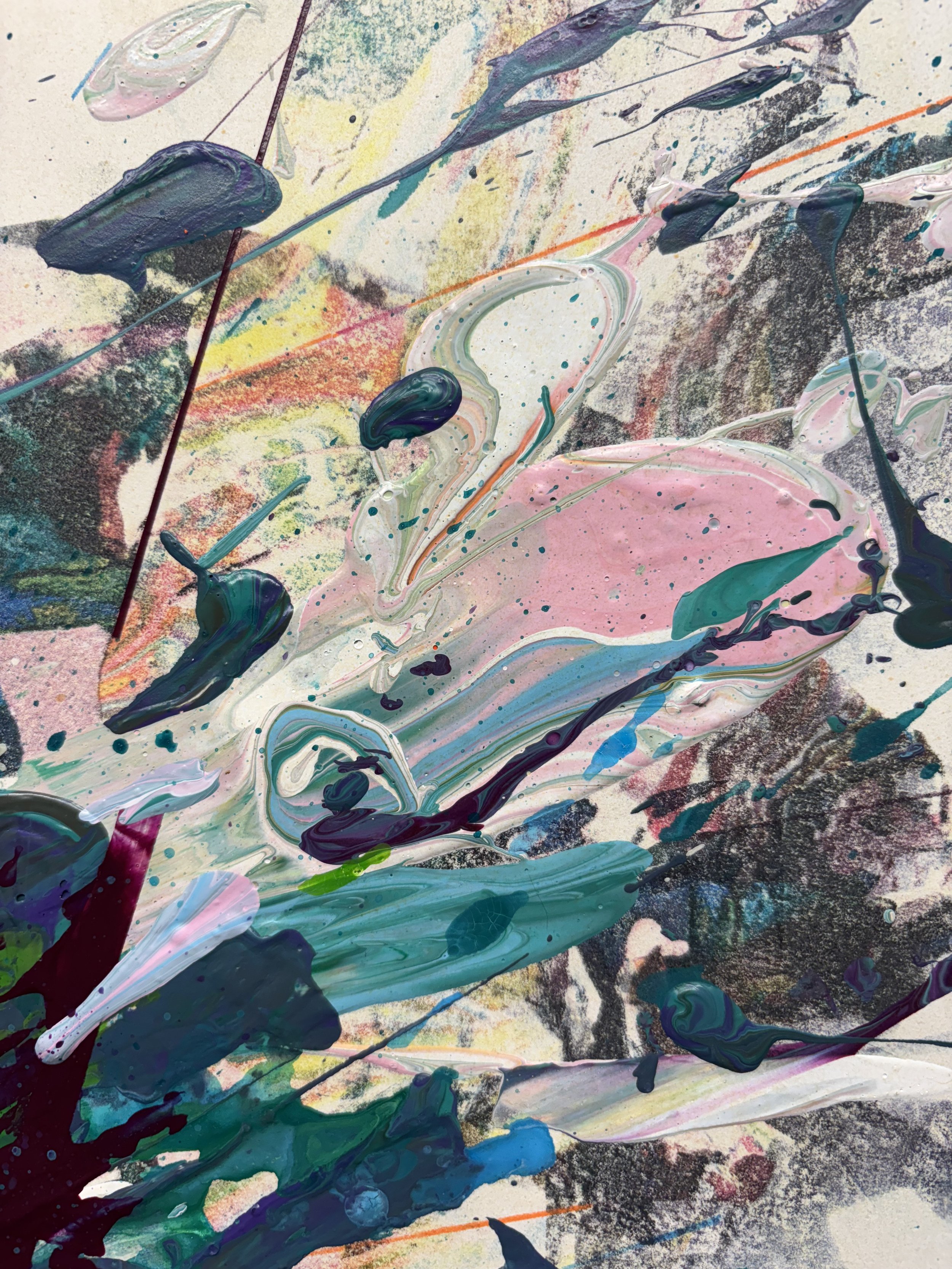 "Energy 01" - 16" x 20" Mixed Media (detail)