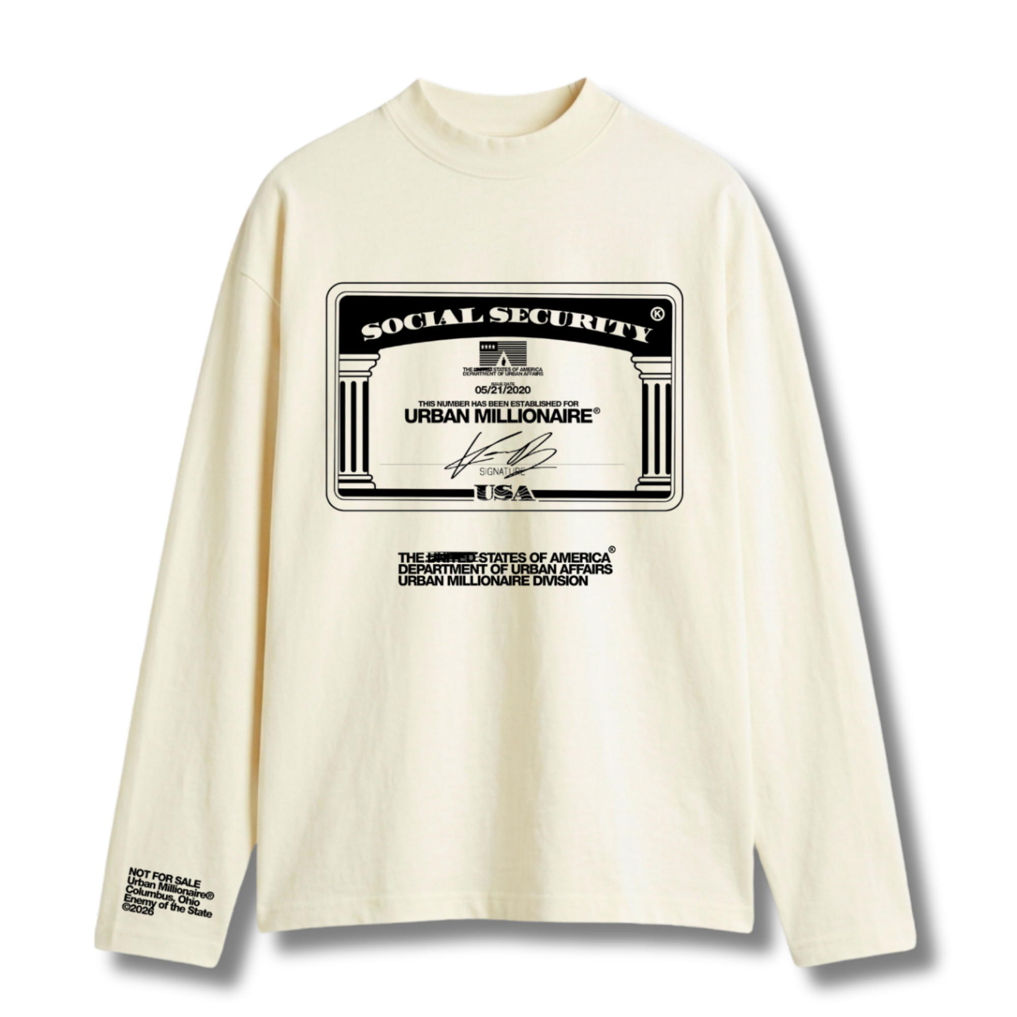 SOCIAL SECURITY LONG SLEEVE TEE [IVORY]