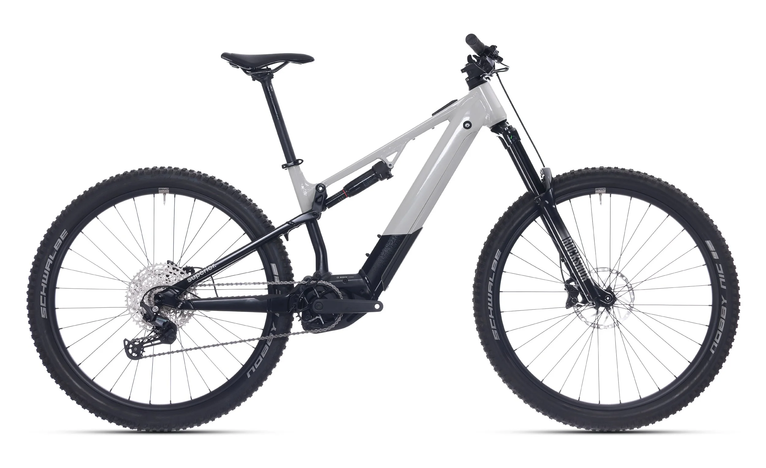 ebicycle, full-suspension, silver/black