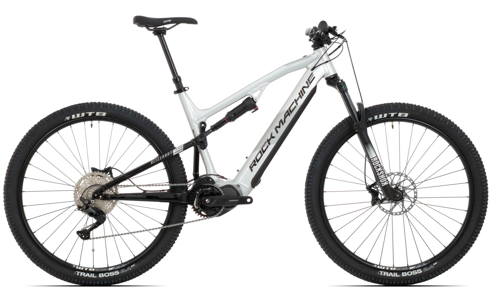 silver ebicycle, full-suspension