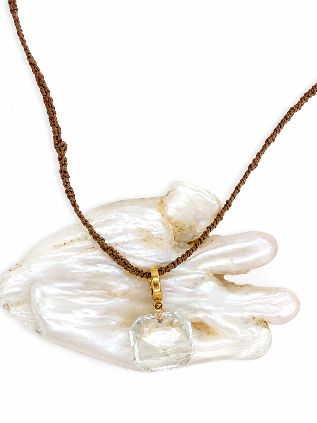 "Call in Your Dreams" Clear Quartz and Smoky Quartz Necklace