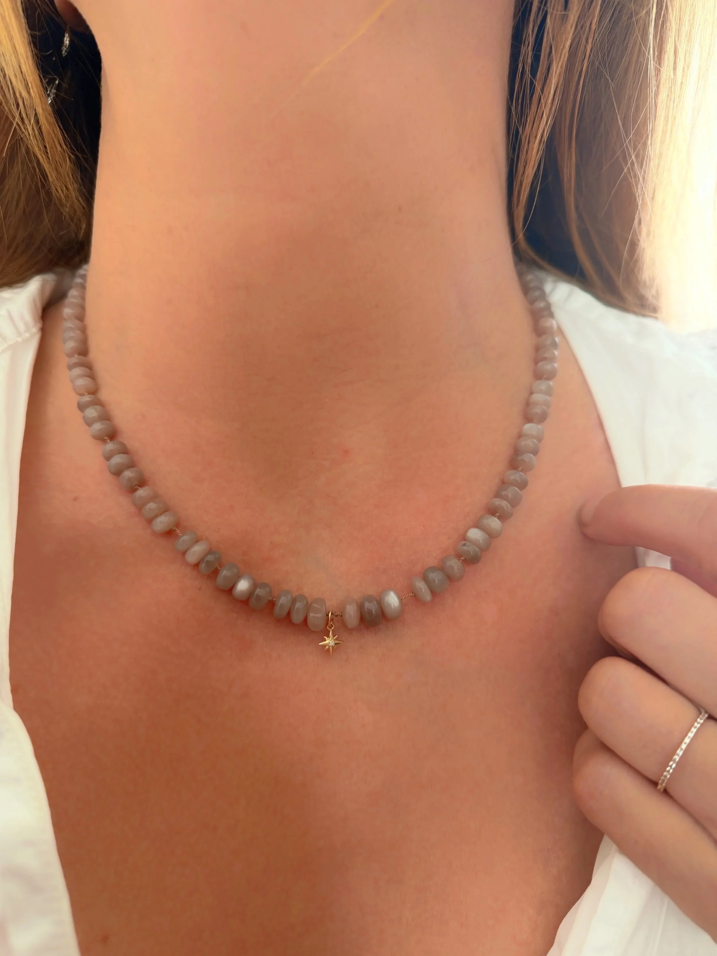 "Divine Feminine Manifestation" Chocolate Moonstone and 14k Diamond Necklace