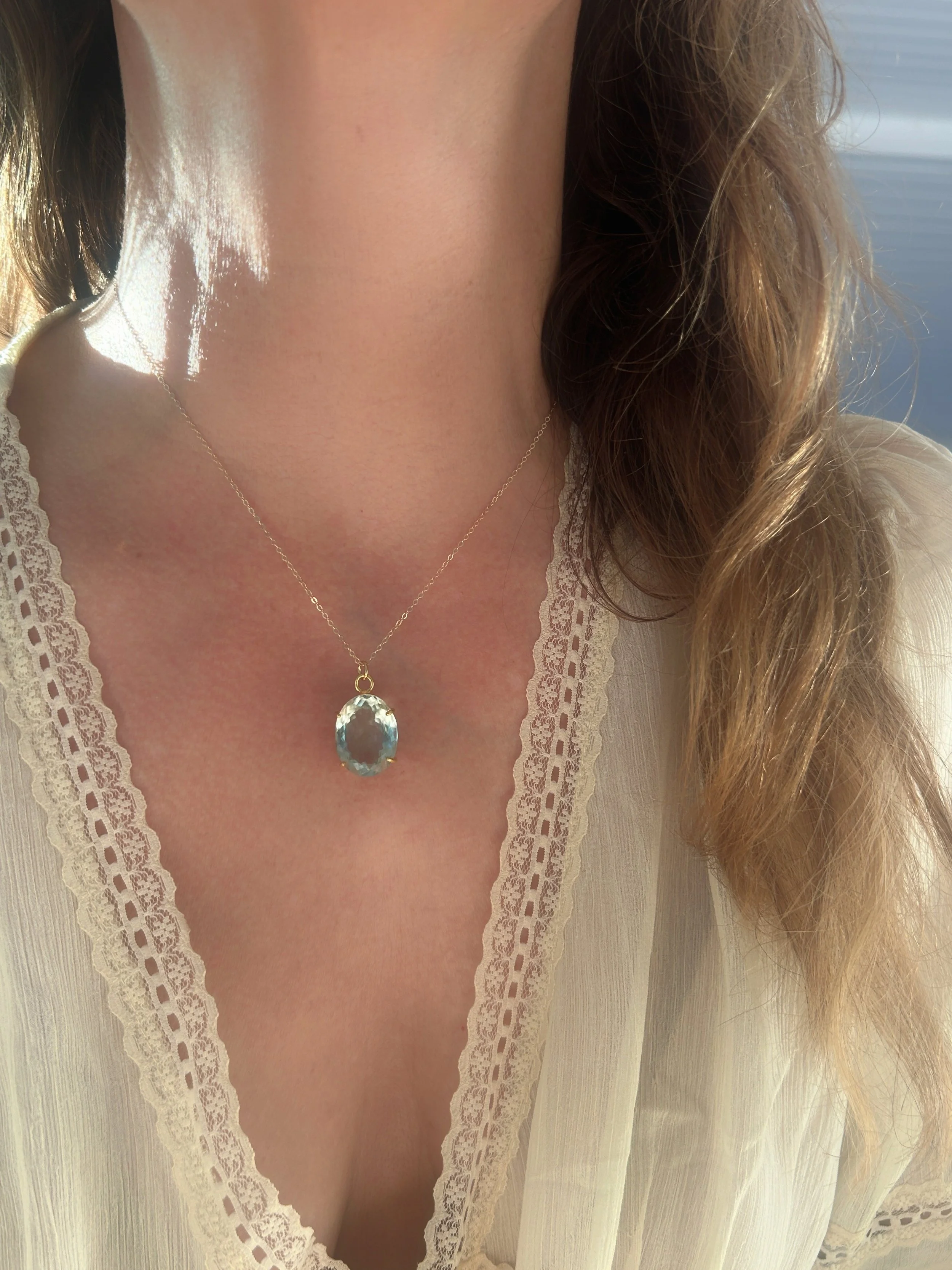 The "Namaste" Necklace with Prasiolite