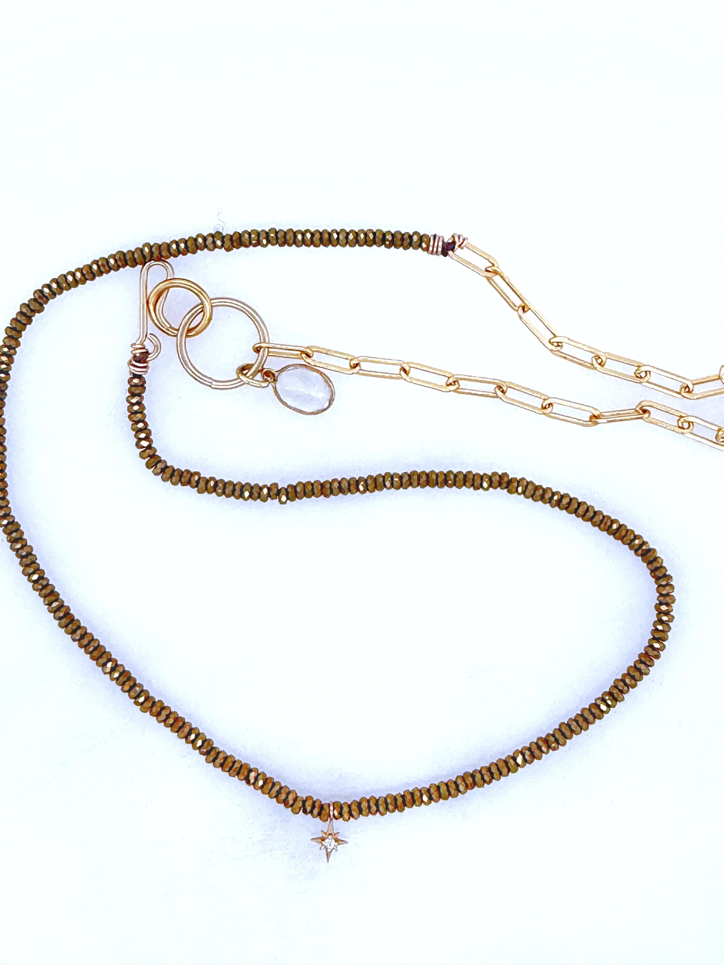 "Superstar" Hematite and Diamond Star Necklace