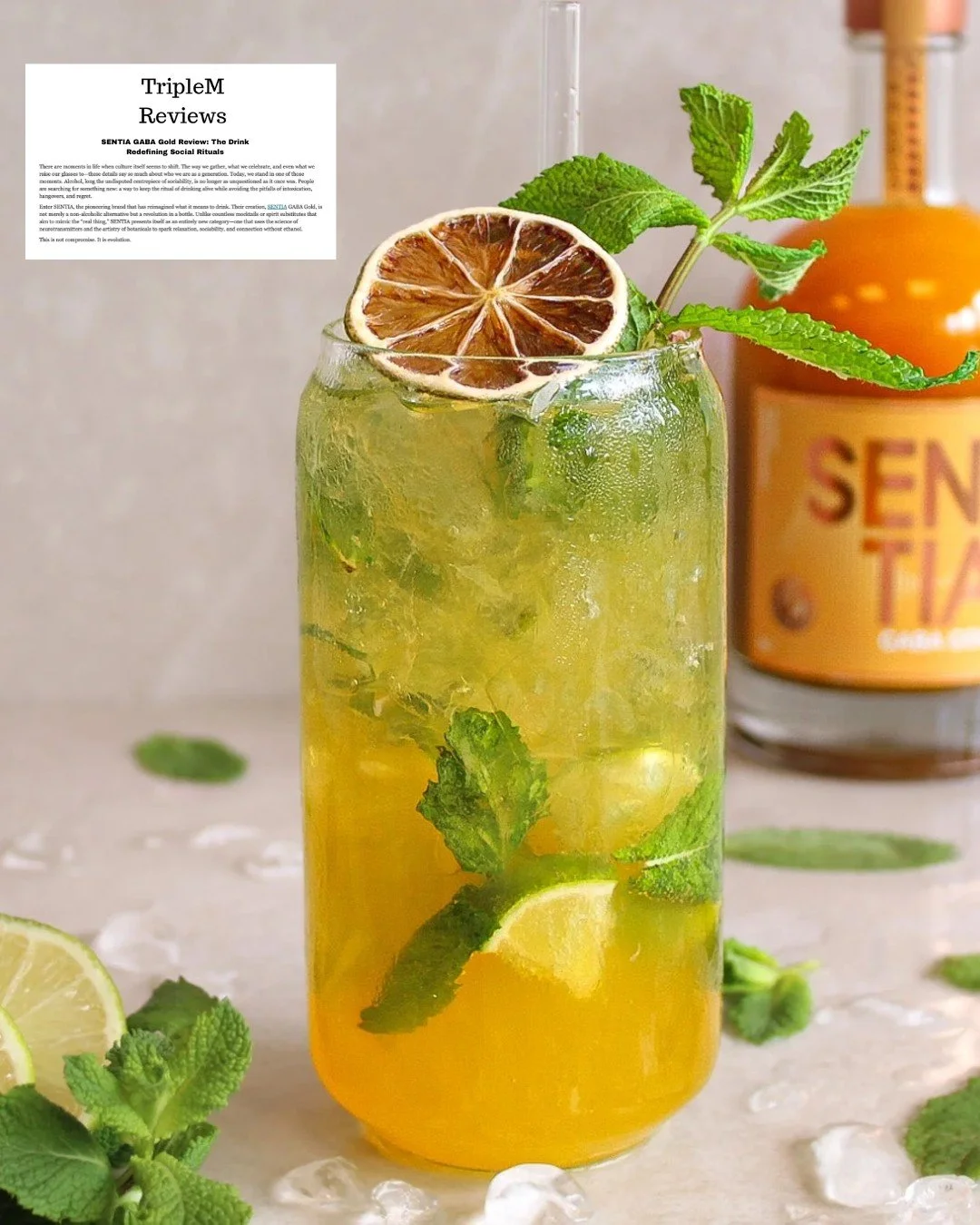 A fantastic review in Triple M Reviews, calling @sentiaspirits GABA Gold &ldquo;the drink redefining social rituals&rdquo;. 🥂

The article highlights how SENTIA sits within a global shift toward mindful drinking and functional wellness. As younger g