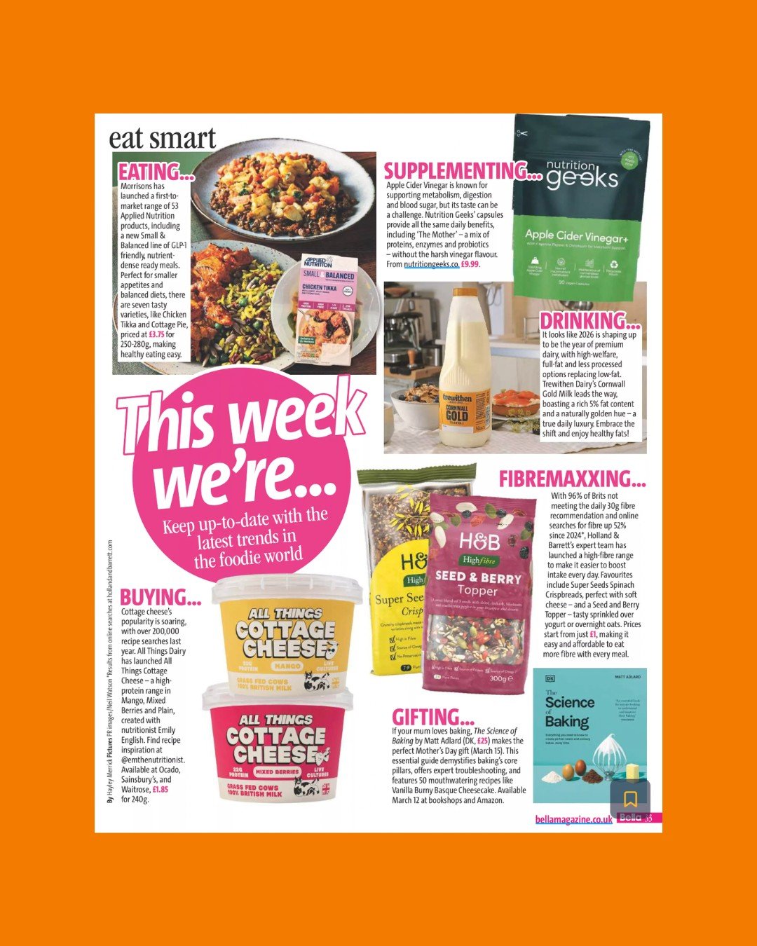 Spotted @nutritiongeeks Apple Cider Vinegar in @bellamagazineuk 🍏

#nutritiongeeks #nutrition #applecidervinegar