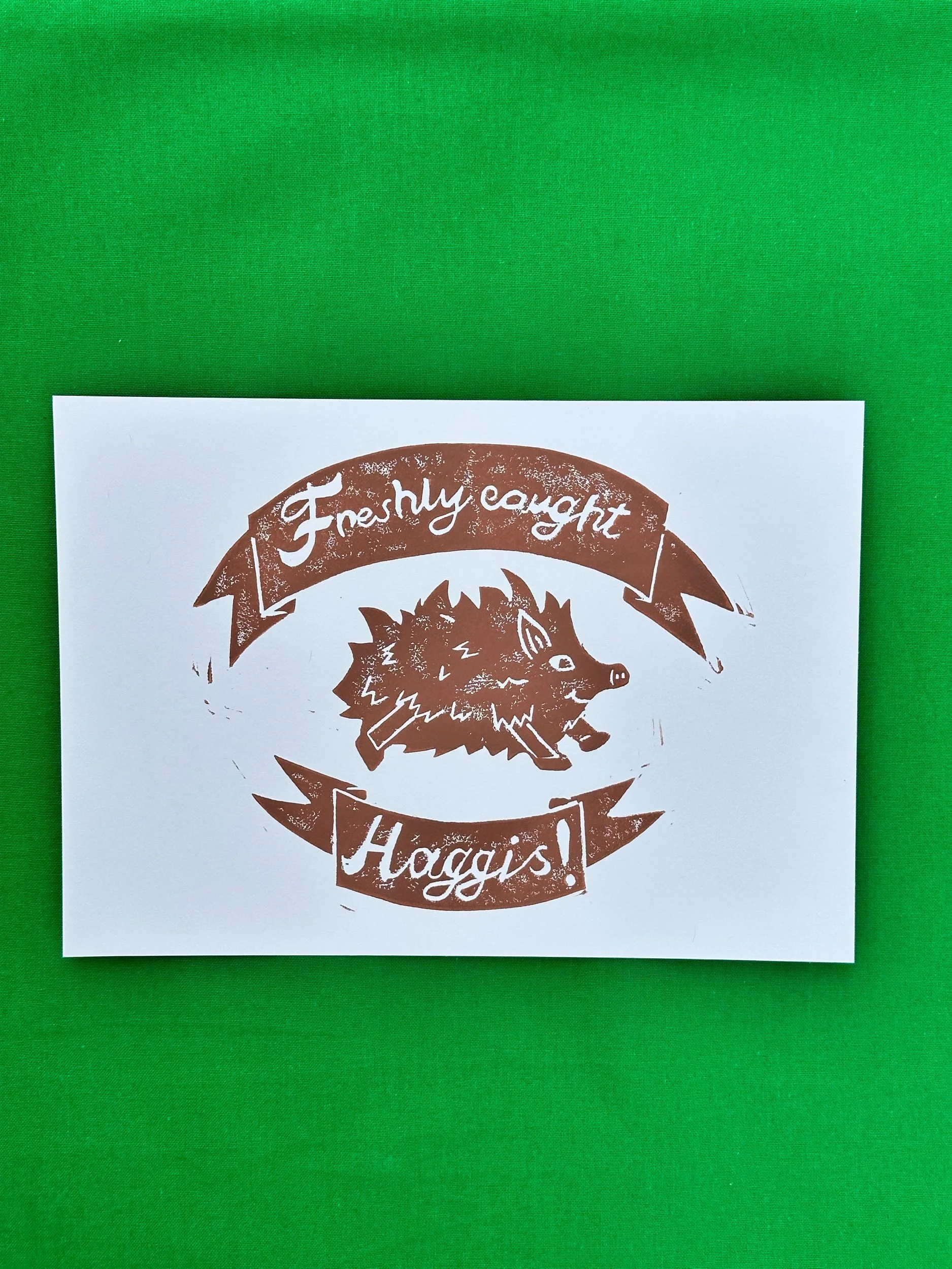 Locally Caught Haggis Print A5