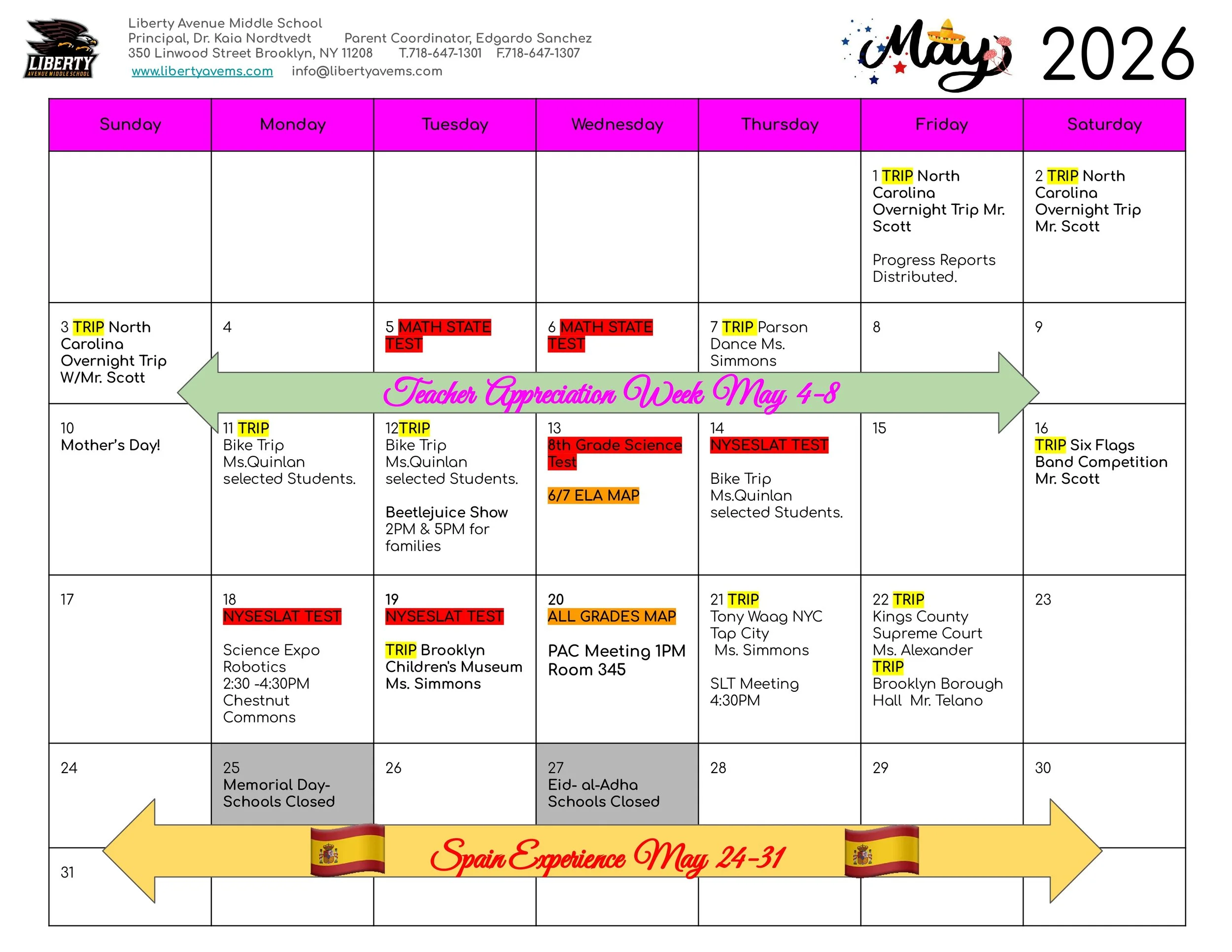 March School Calendar