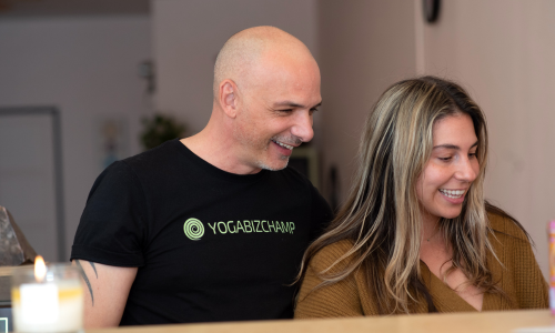 Michael Jay in one on one consulting at a Yoga Studio