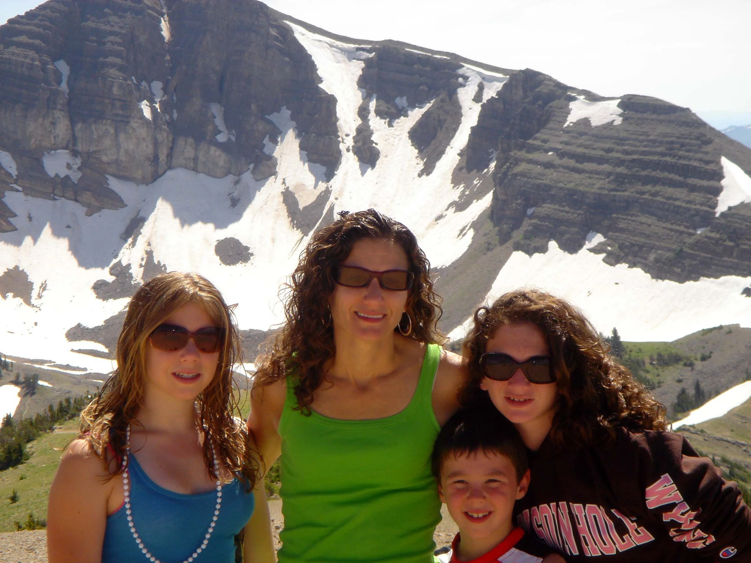 Family in front of the Grand Tetons in Wyoming