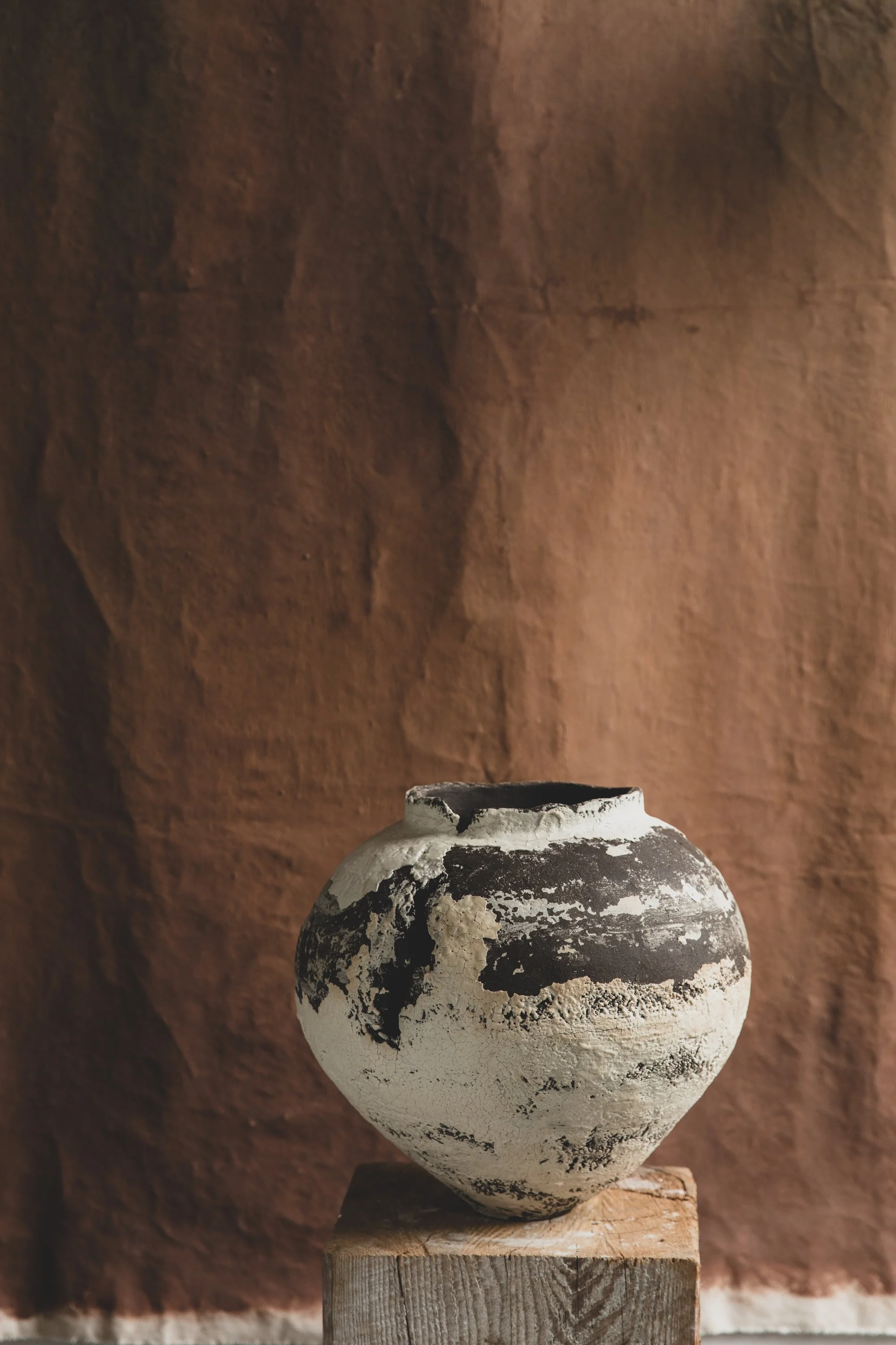 Untitled, 2023, 14" H x 14"D, Sculpture clay, porcelain slip. $6,000