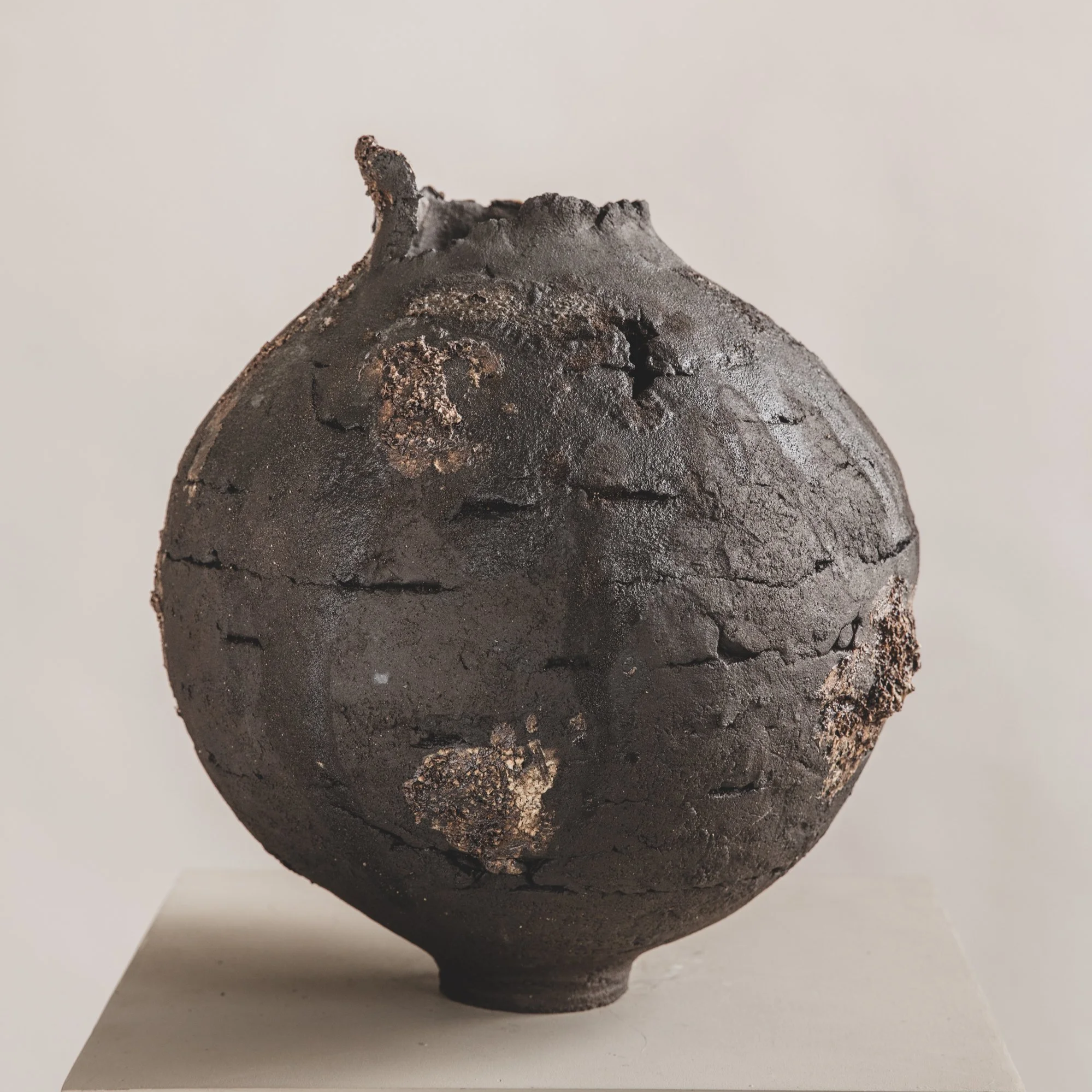 #51 🔴 Stoneware clay, oxydes, porcelain, 12" H x 12"D,  2025,