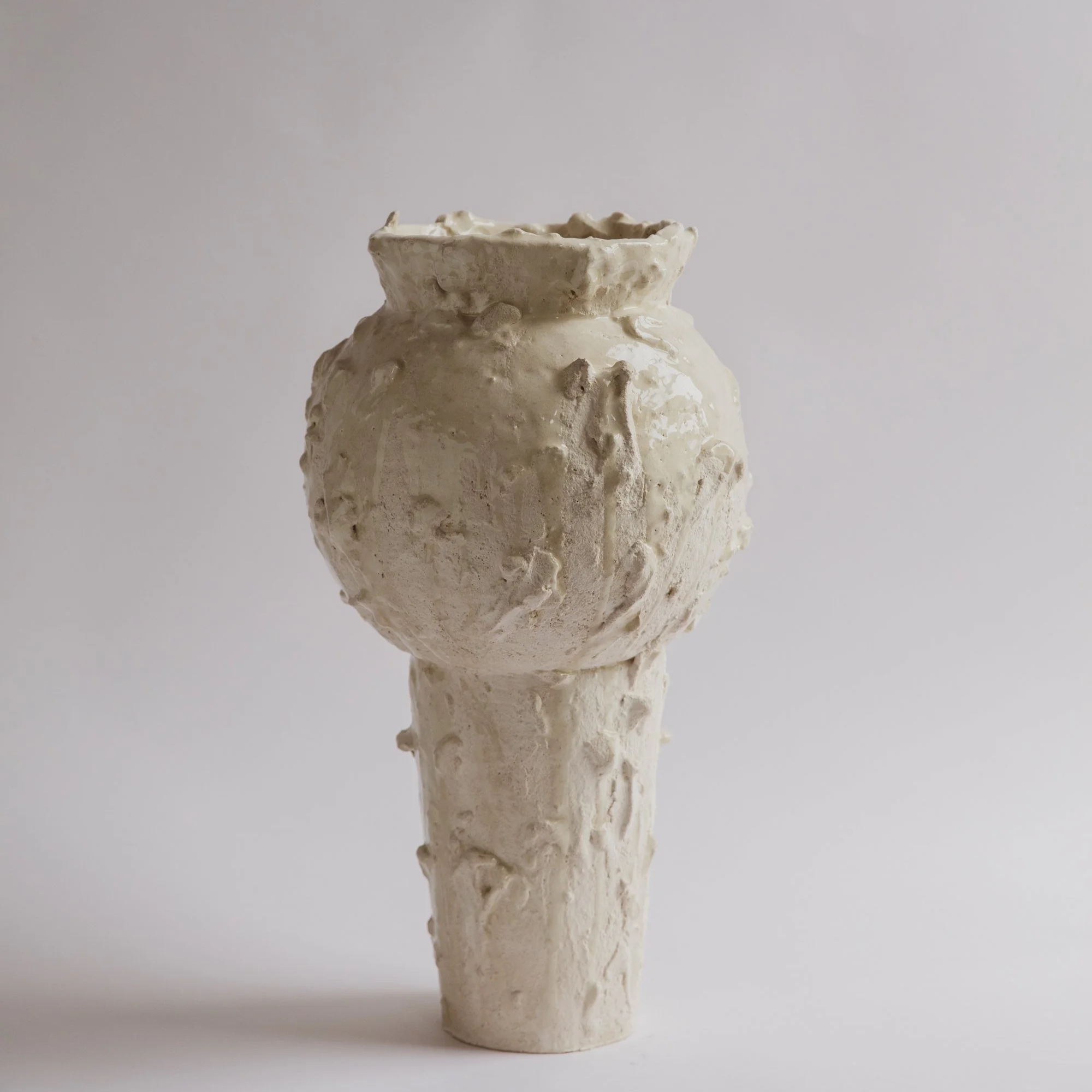2301, 19" H x 12"D, Sculpture clay, porcelain slip, glaze. $6,500