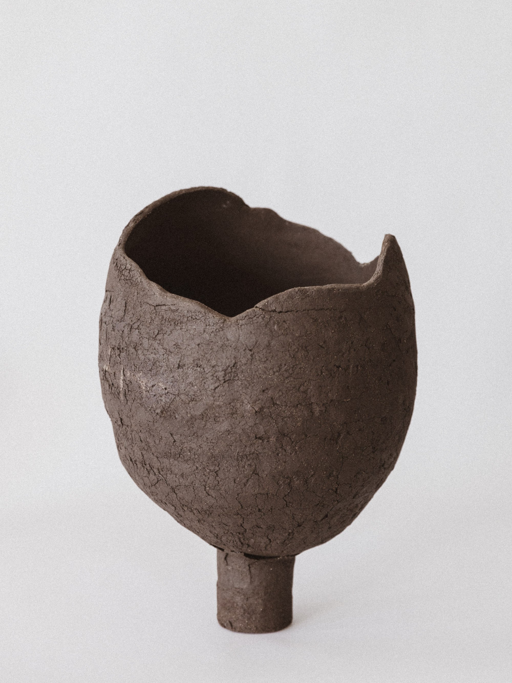 Sculpture clay, clear glaze, 17"H x 10"D, 2023
