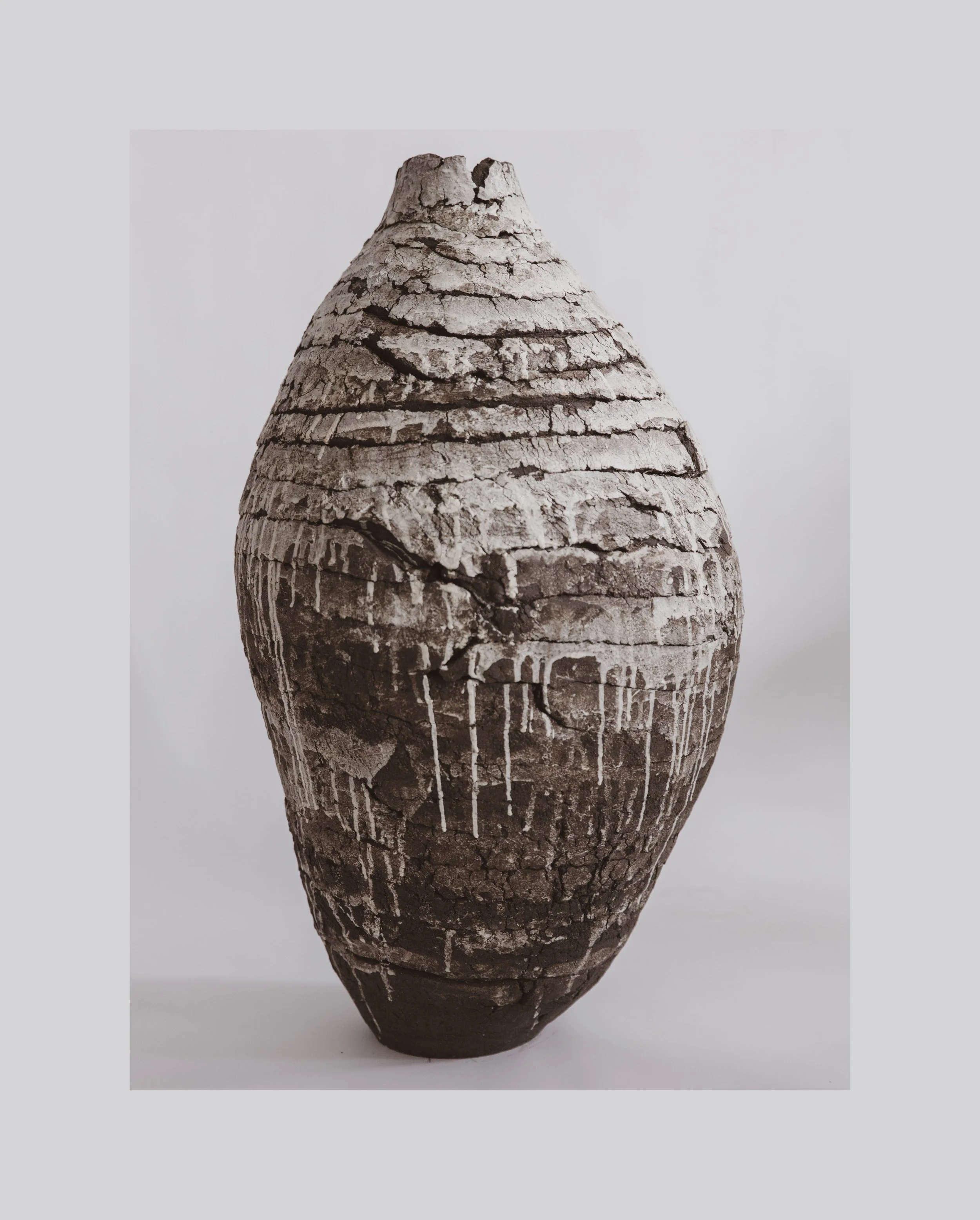 #40 Glacier No 8, 2023, 29" H x 17" D
Sculpture clay, porcelain slip.