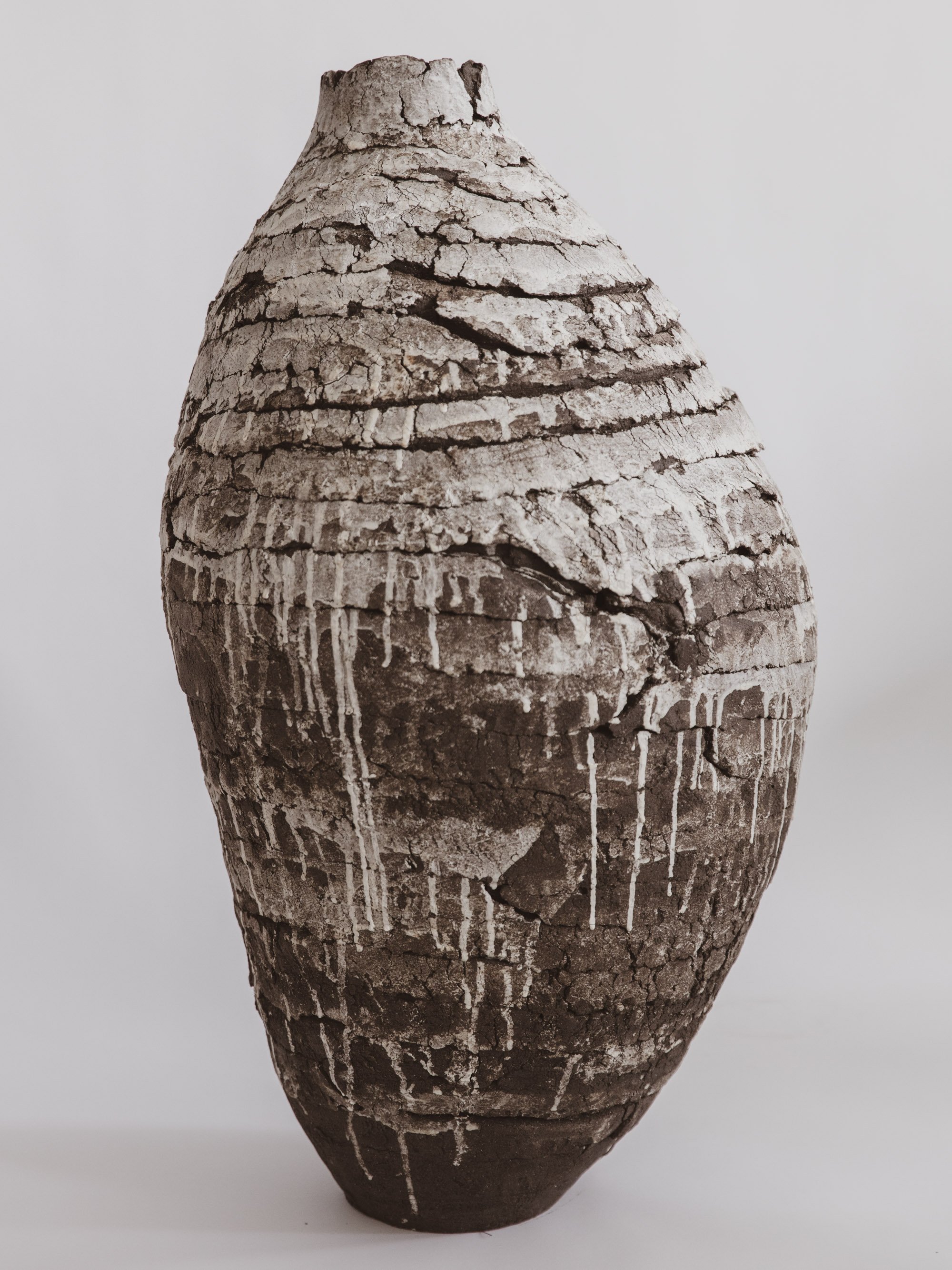 Sculpture clay, porcelain slip, 29"H x 17"D, 2023