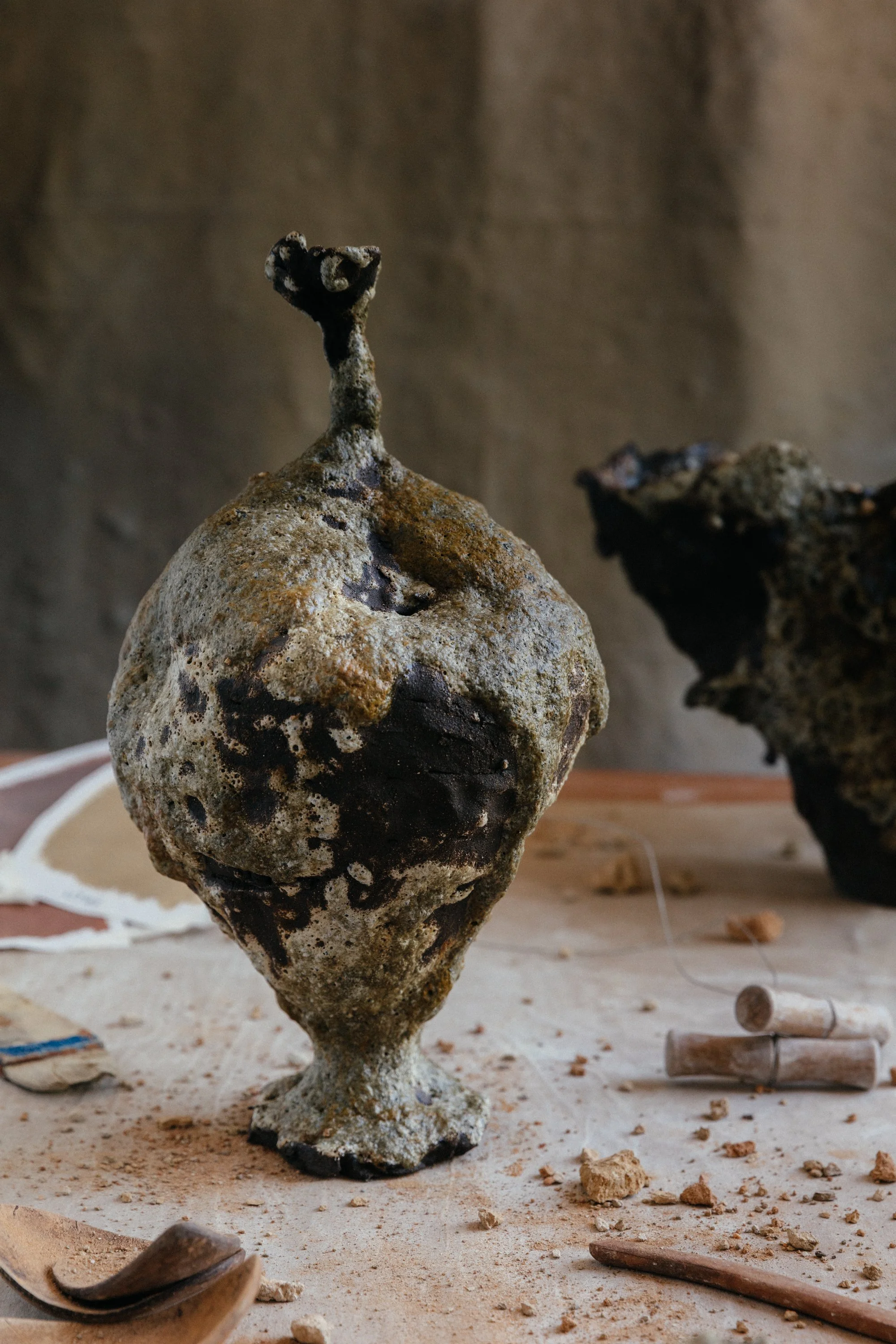 Strata #01 
Stoneware clay, wild clay, 13.5"H x 7"W,
$3,600
