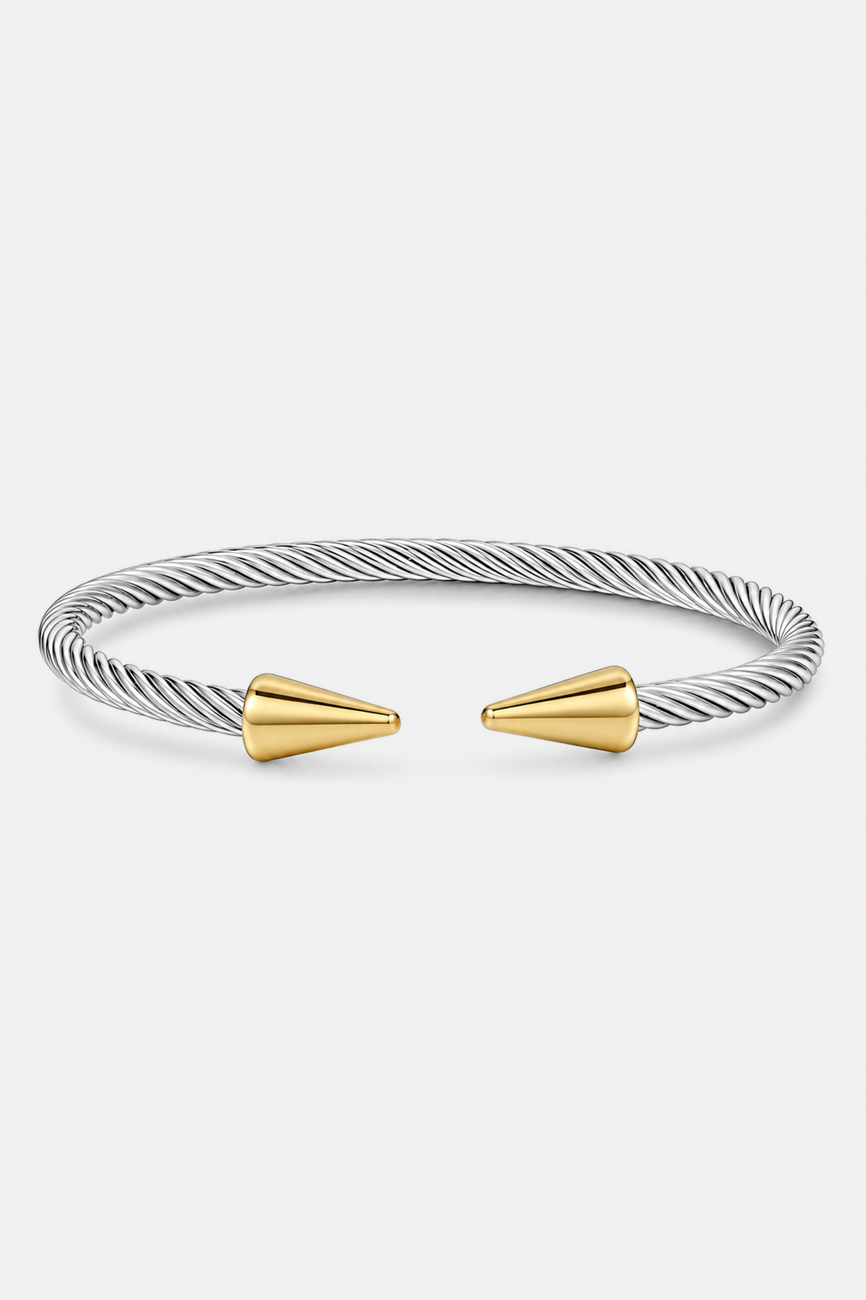 Gold & Silver Twisted Cuff - Titanium