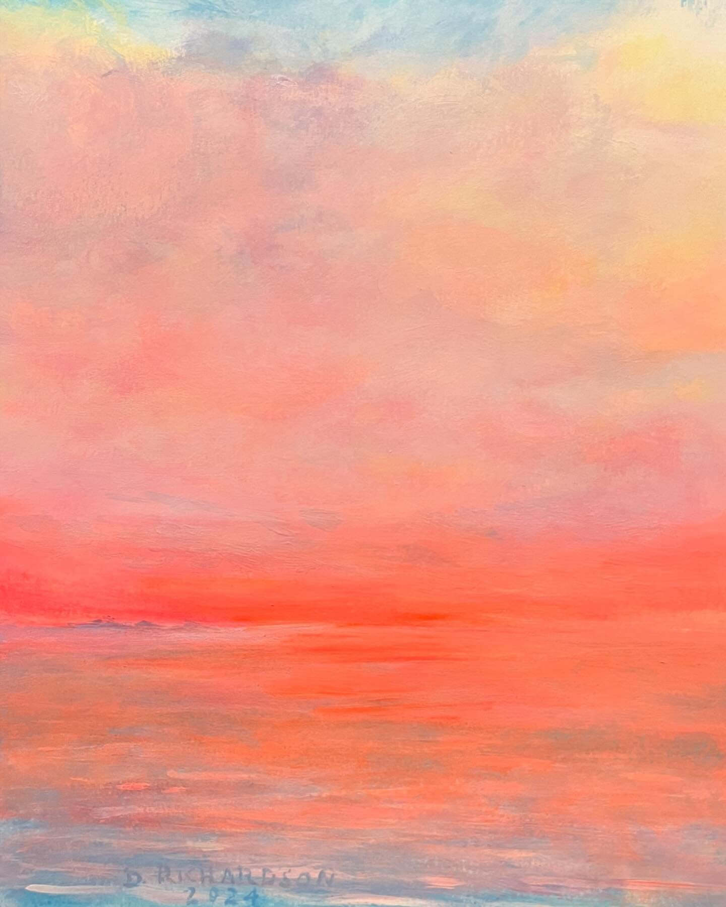 morning memory  11&rdquo; x 14&rdquo;  acrylic gouache on paper 
trying to get the feeling of sunrise - painting the early glow 
#newpainting  #sunrisesky  #coastalart  #artwork  #skypainting  #guildofcharlotteartists  #affordableart  #seacoast  #acr