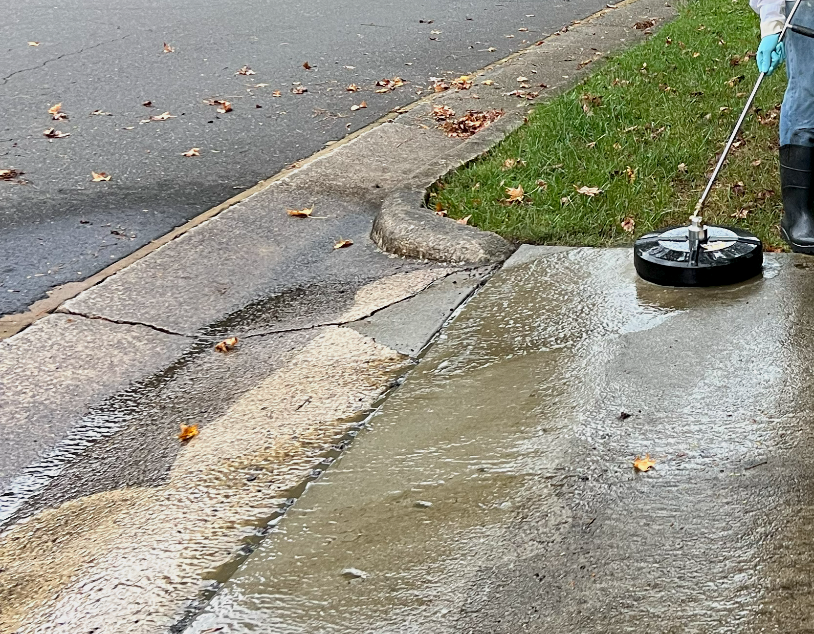 Concrete Cleaned with Surface Cleaner
