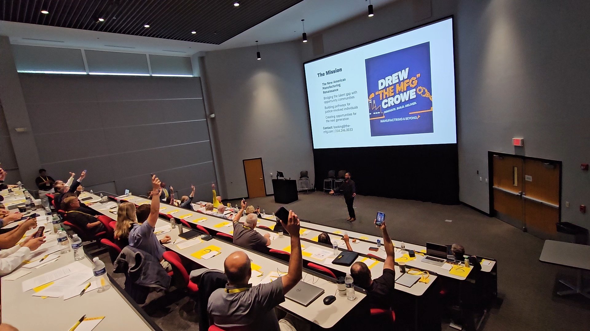 Drew "The MFG" Crowe speaking at the National Science Foundation Funded Next Gen Manufacturing Conference at Fanuc America Headquarters in Michigan